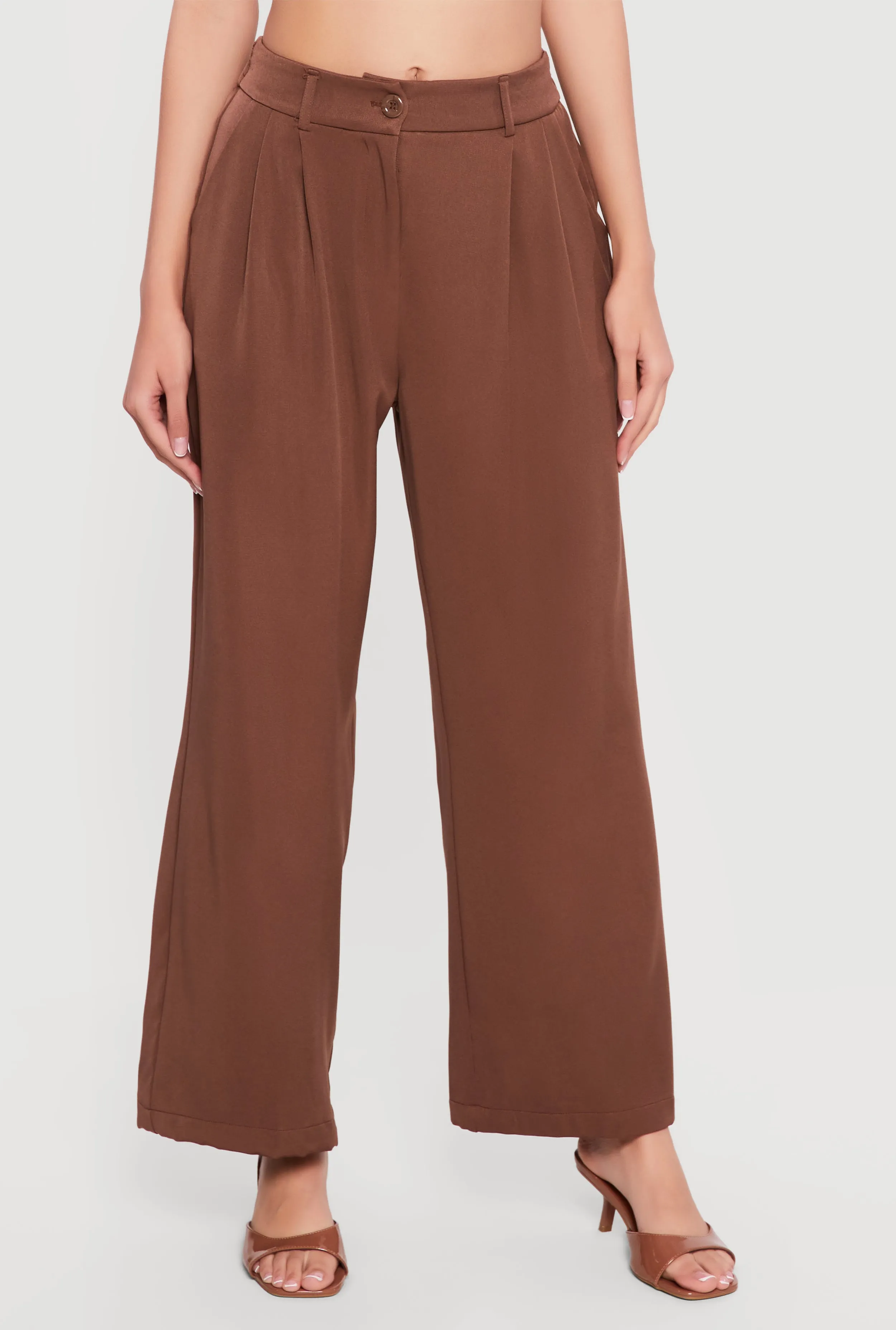 High Waisted Wide Leg Pleated Dress Pants sold by Rainbow product image thumbnail 3