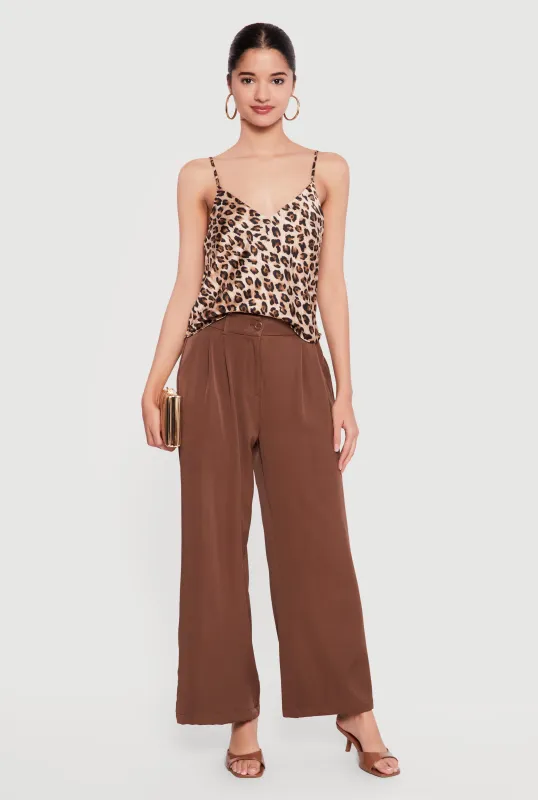 High Waisted Wide Leg Pleated Dress Pants made by Rainbow