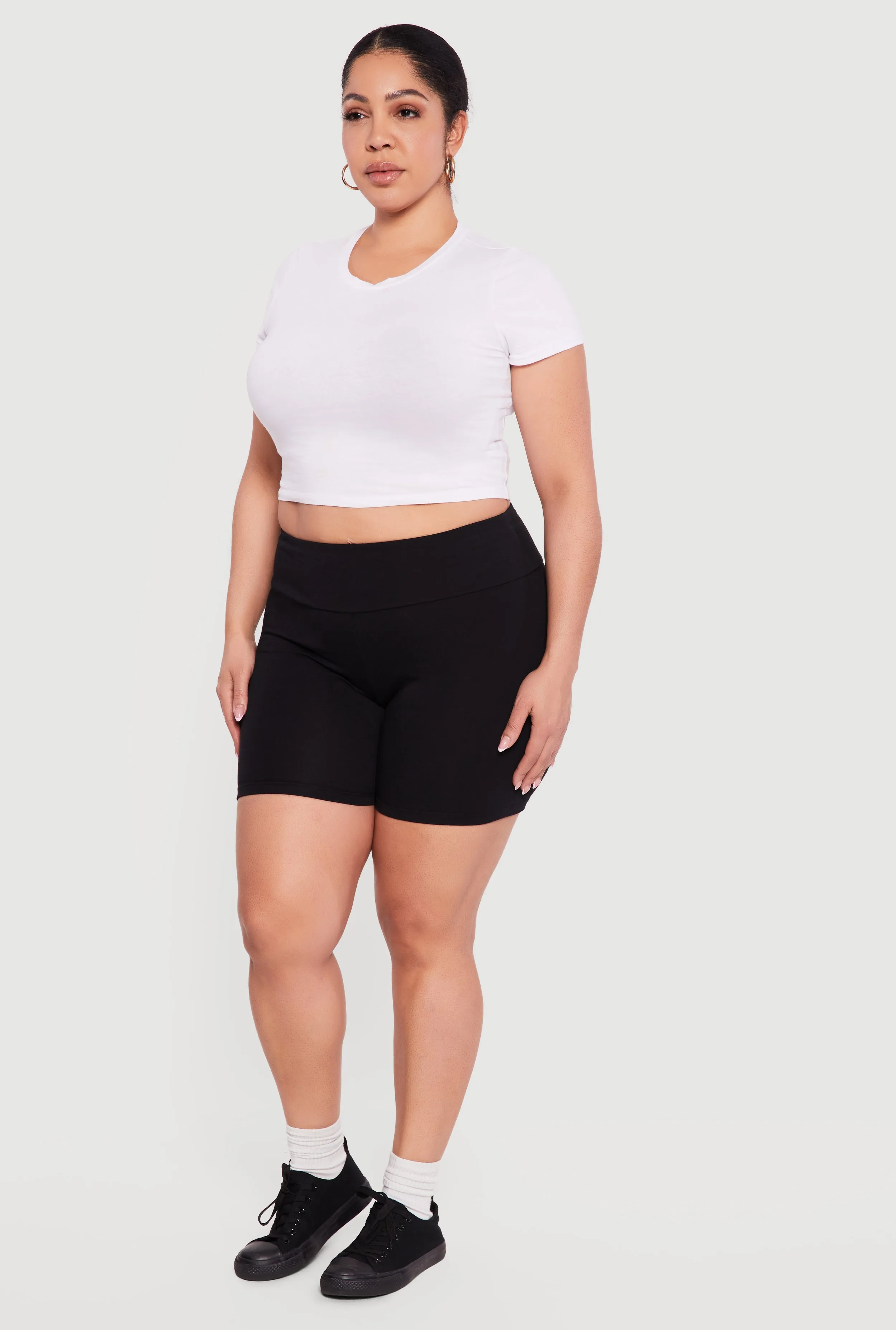 Plus Size Trendy High Waisted Biker Shorts sold by Rainbow product image thumbnail 2