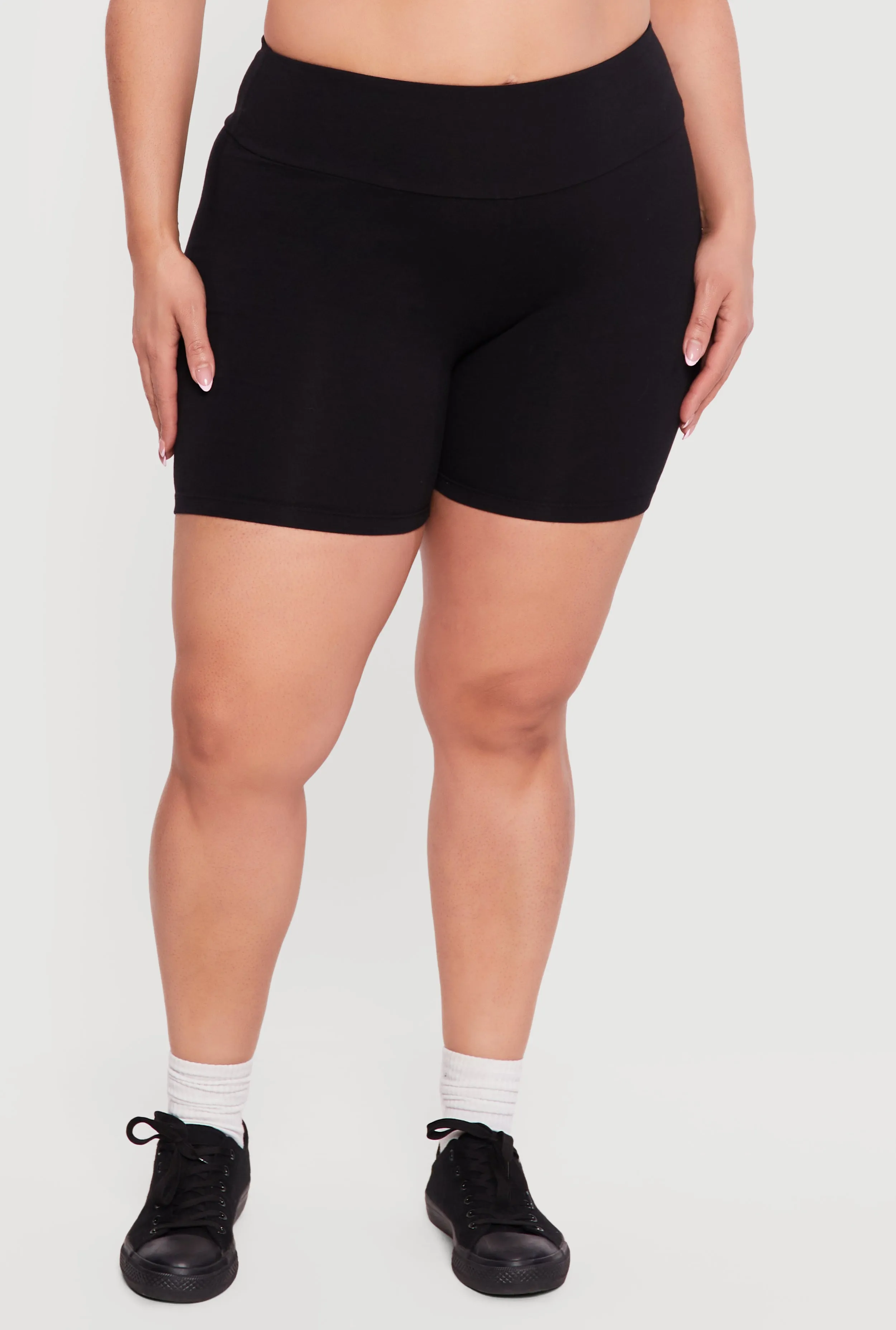 Plus Size Trendy High Waisted Biker Shorts sold by Rainbow product image thumbnail 3