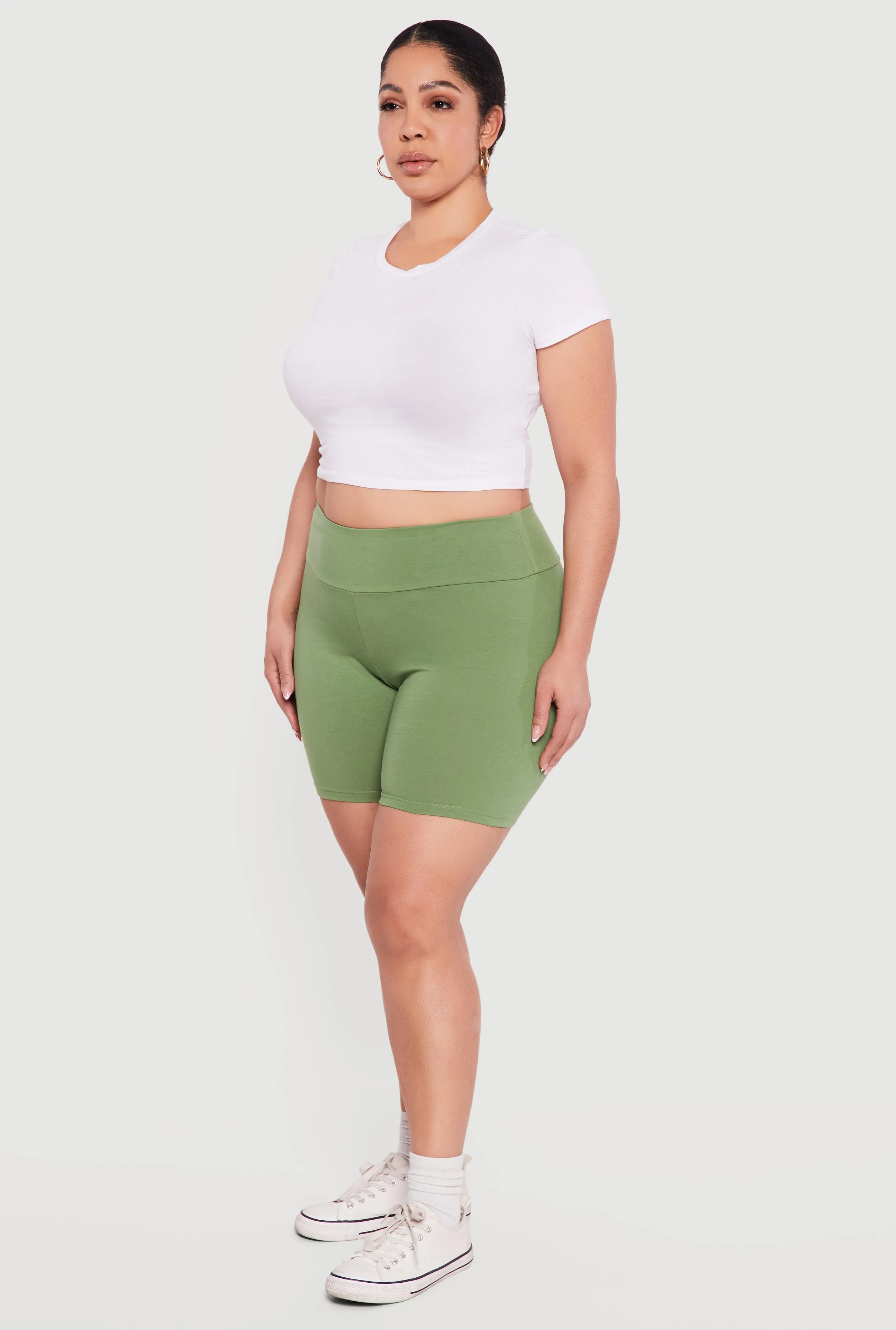 Plus Size Trendy High Waisted Biker Shorts sold by Rainbow product image thumbnail 2