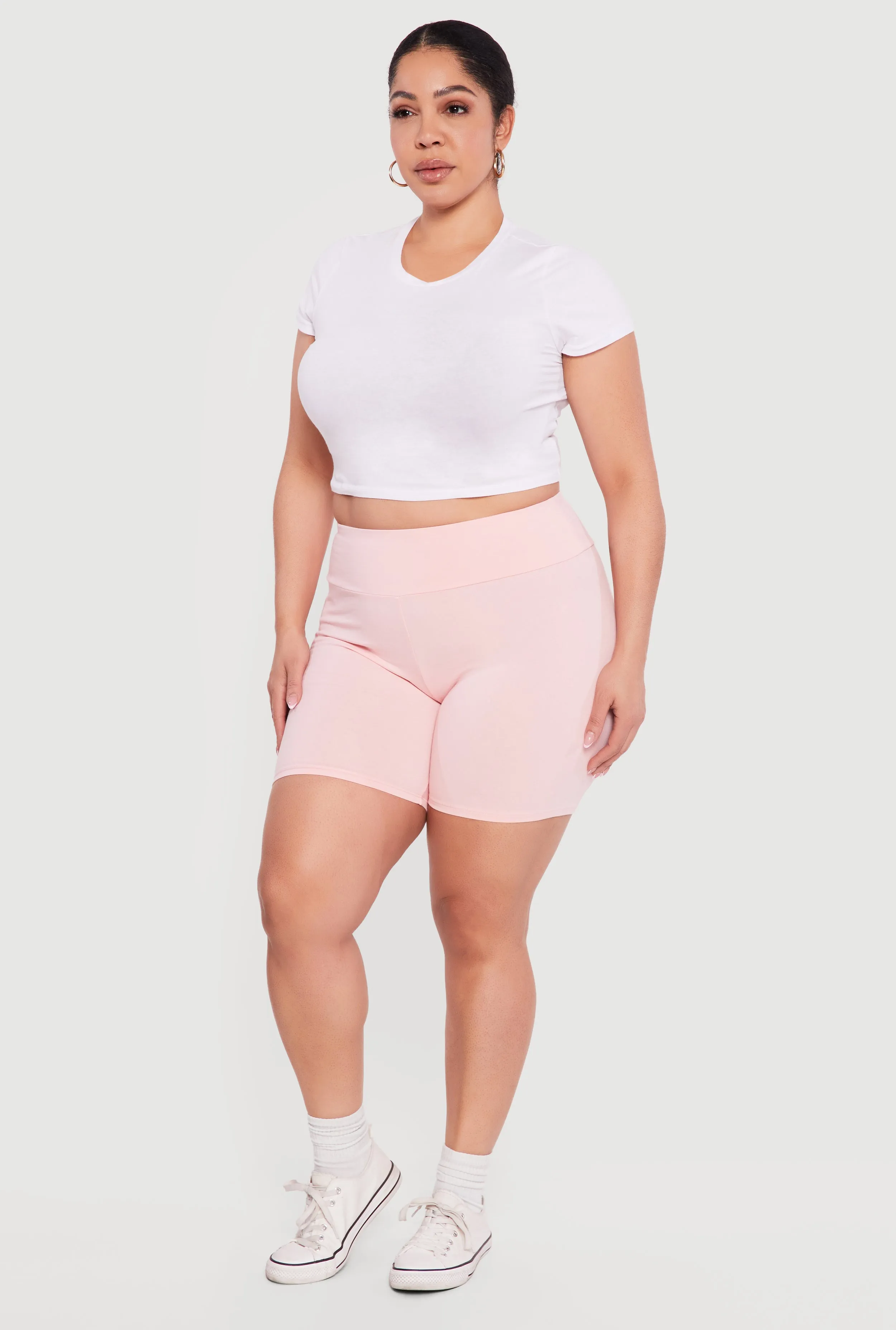 Plus Size Trendy High Waisted Biker Shorts sold by Rainbow product image thumbnail 2