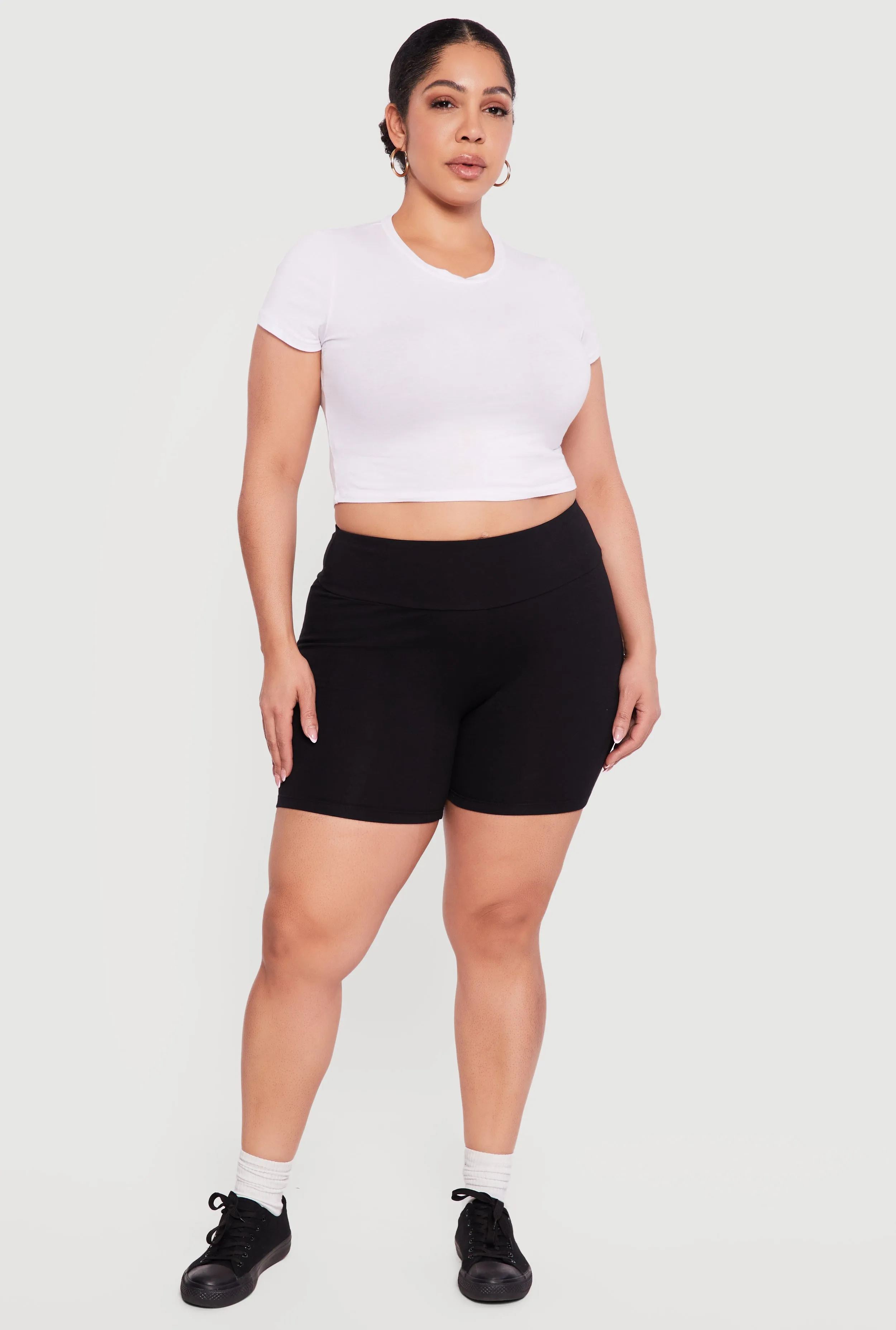 Plus Size Trendy High Waisted Biker Shorts sold by Rainbow product image thumbnail 2