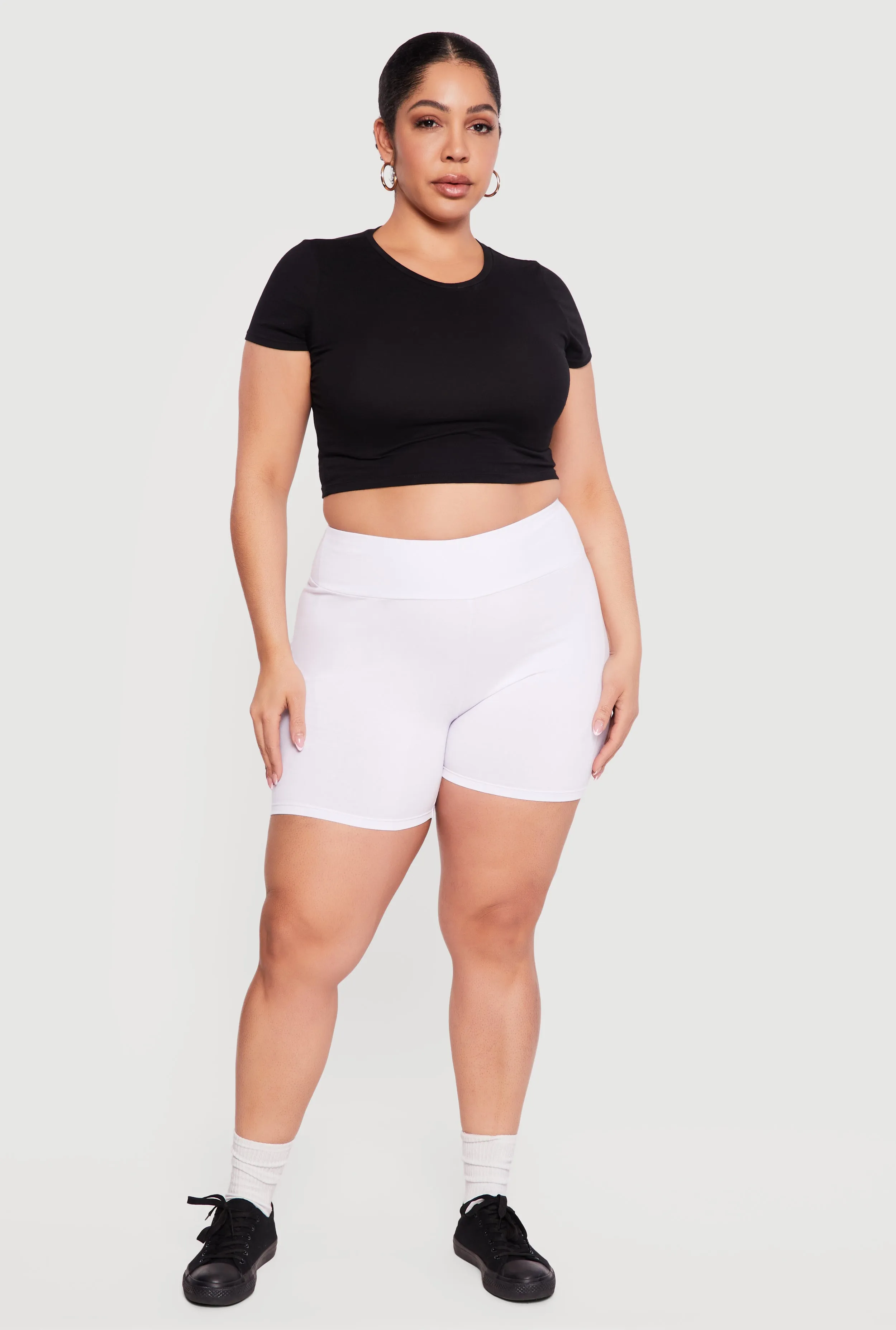 Plus Size Trendy High Waisted Biker Shorts sold by Rainbow product image thumbnail 5