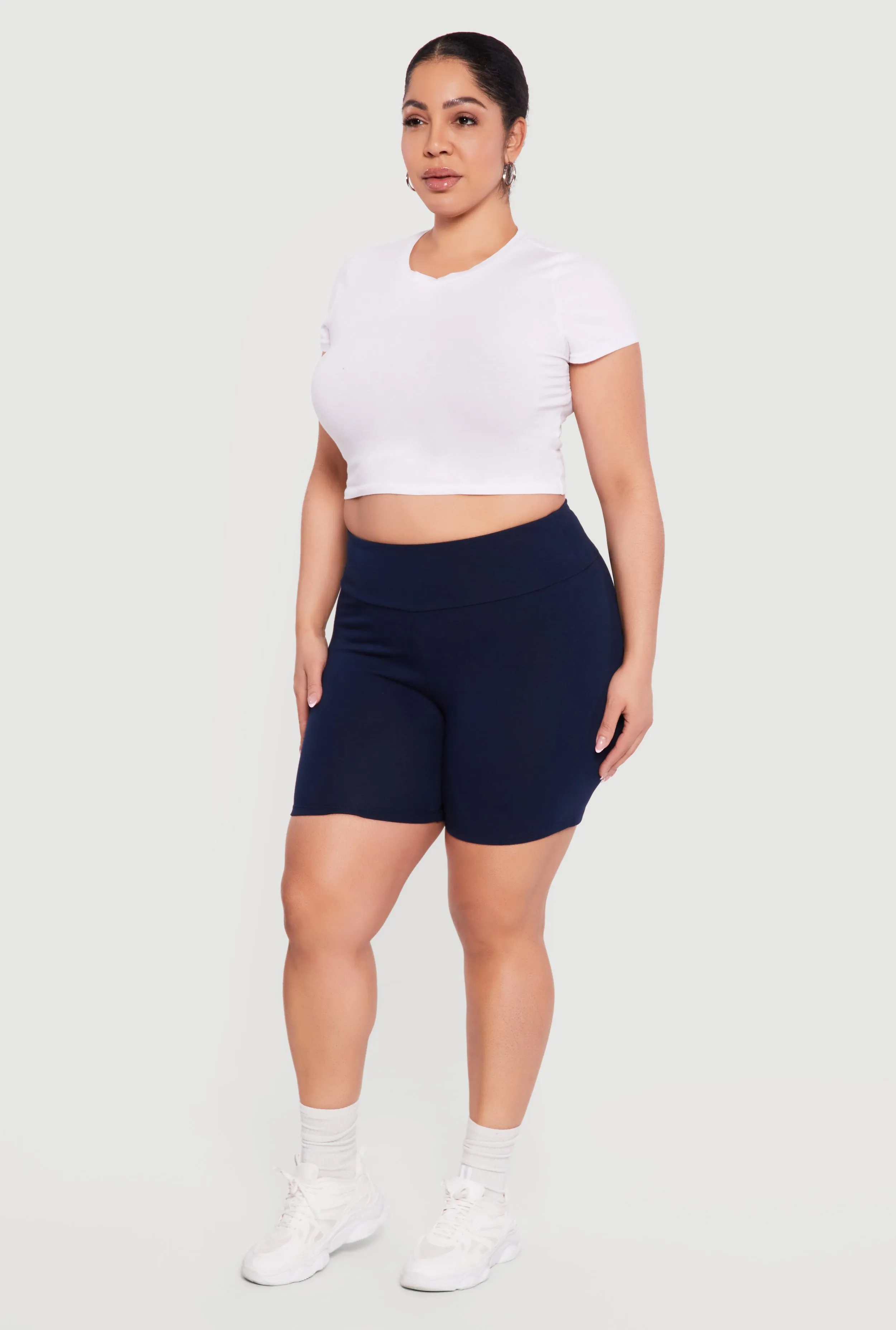 Plus Size Trendy High Waisted Biker Shorts sold by Rainbow product image thumbnail 2