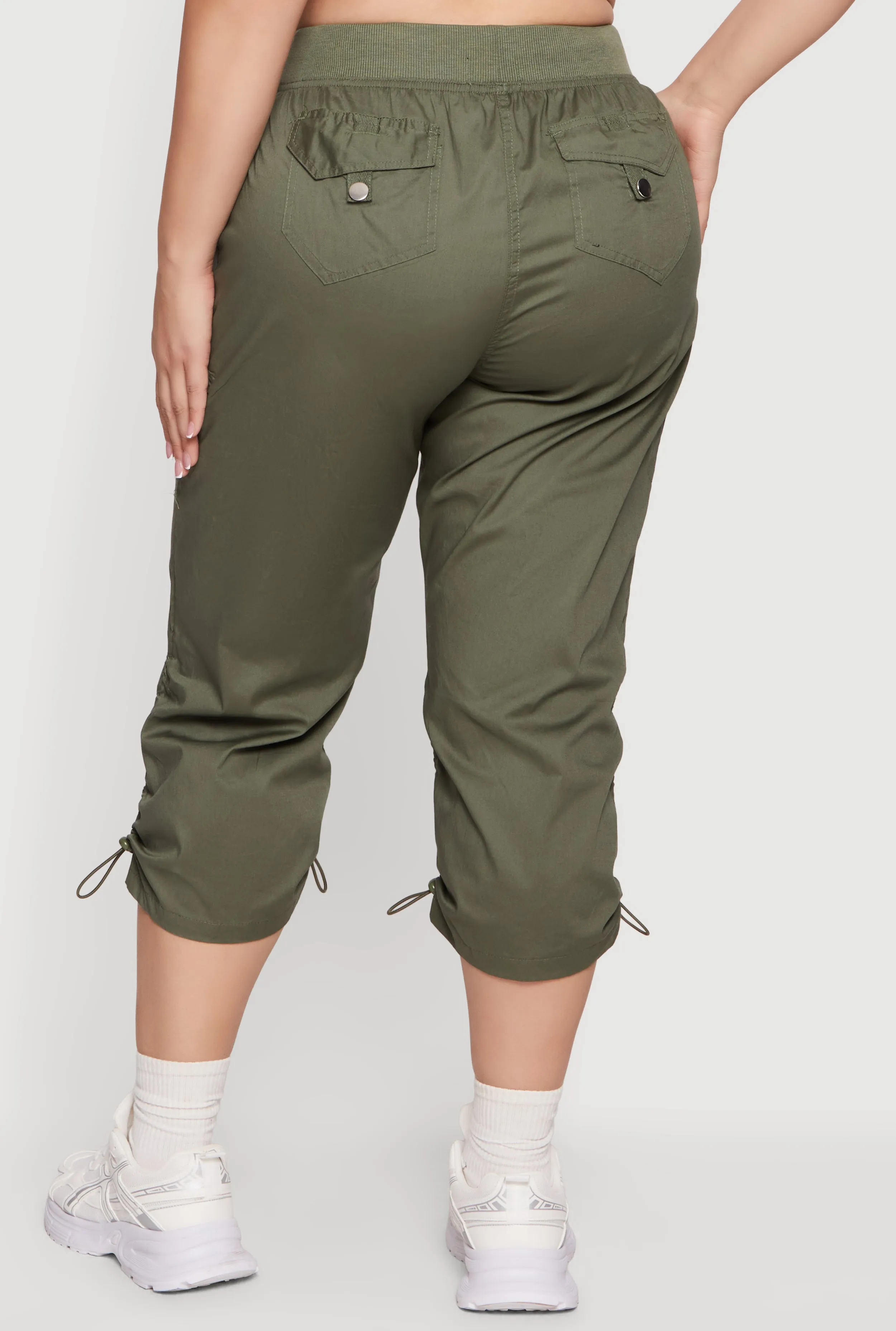 Plus Size Toggle Drawstring Waisted Cargo Capri Pants sold by Rainbow product image thumbnail 5