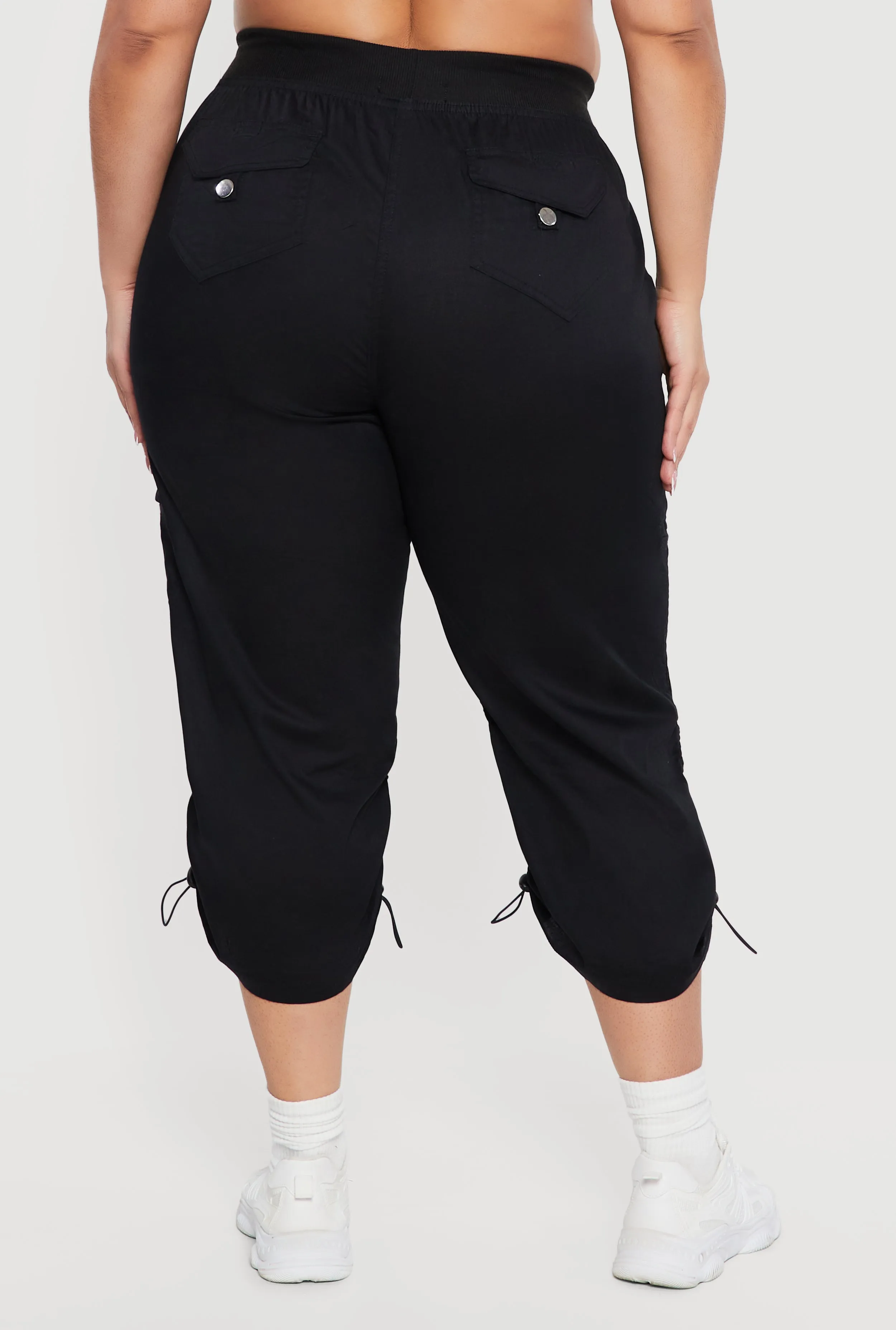 Plus Size Toggle Drawstring Waisted Cargo Capri Pants sold by Rainbow product image thumbnail 5