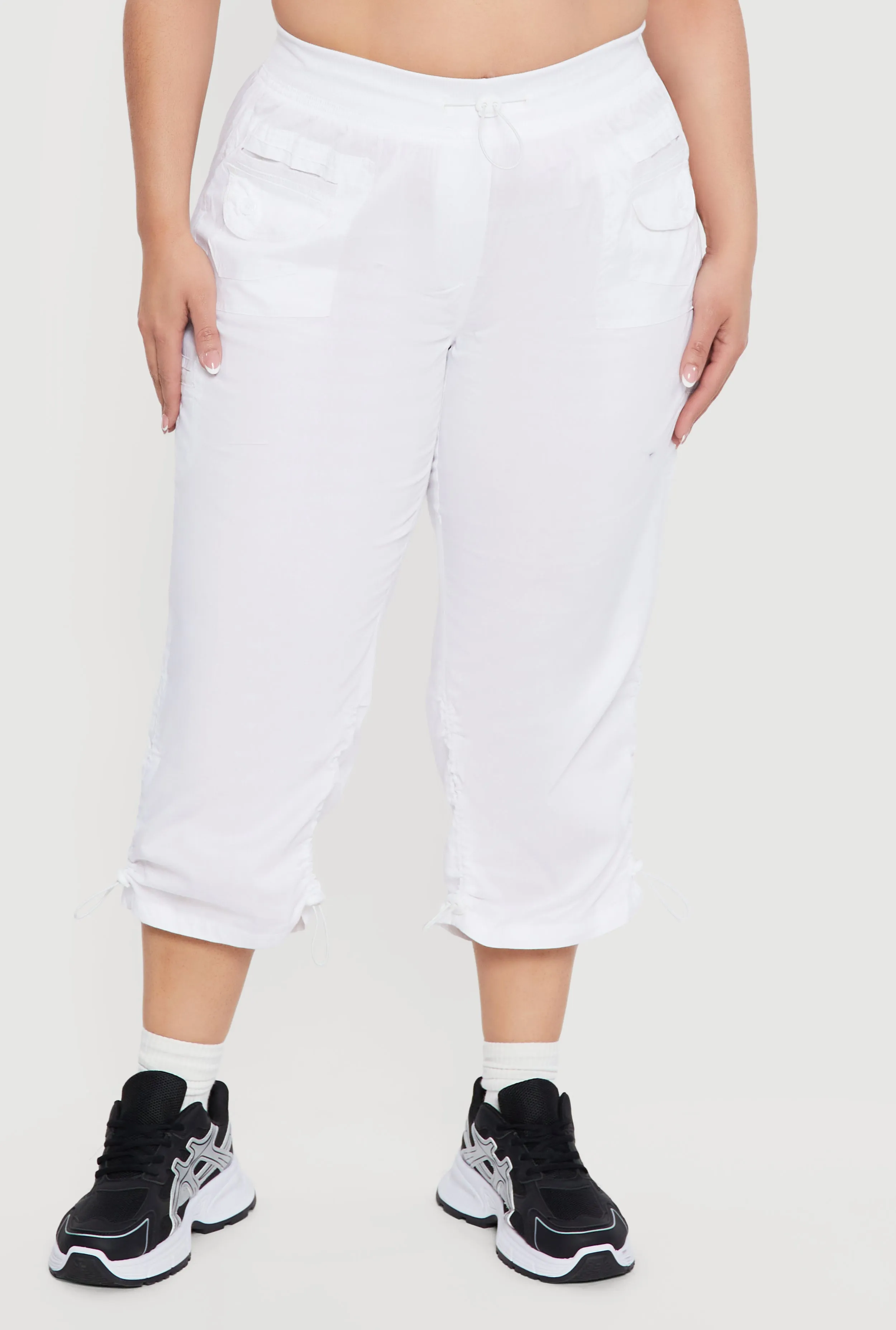 Plus Size Toggle Drawstring Waisted Cargo Capri Pants sold by Rainbow product image thumbnail 3