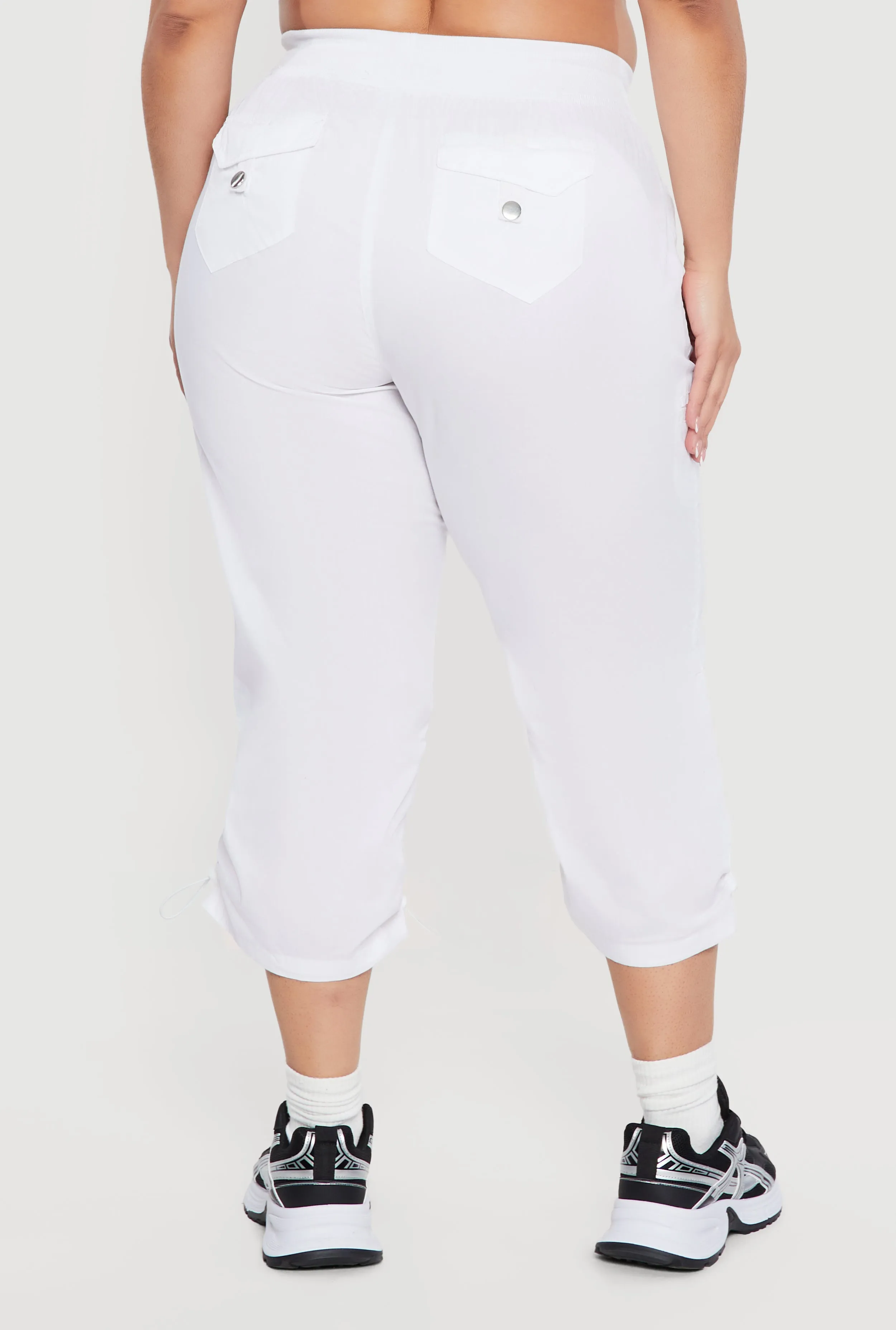 Plus Size Toggle Drawstring Waisted Cargo Capri Pants sold by Rainbow product image thumbnail 5