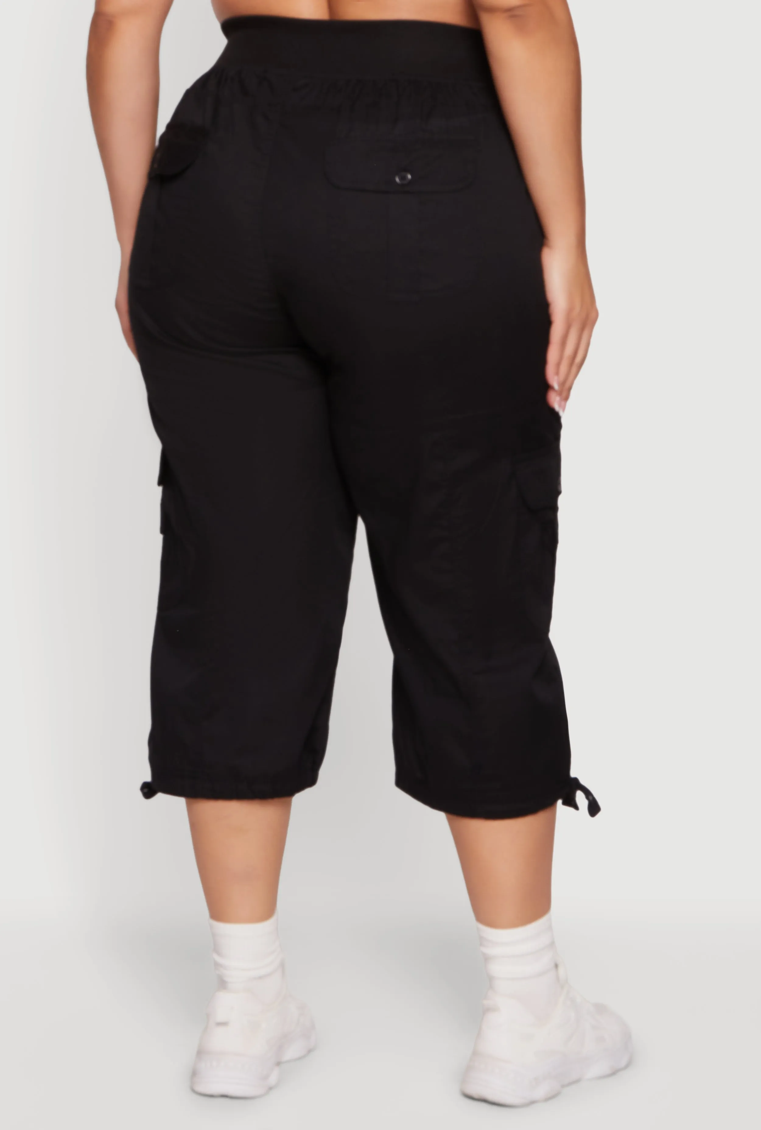 Plus Size Drawstring Hem Cargo Capri Pants sold by Rainbow product image thumbnail 5