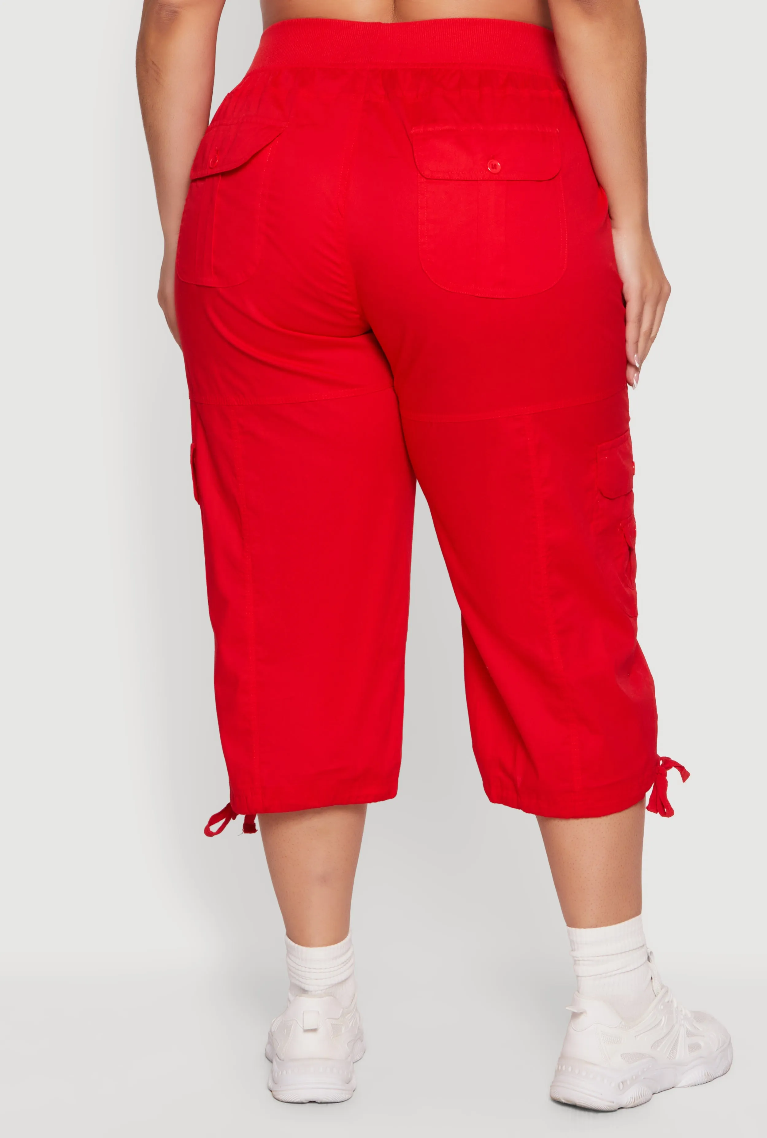 Plus Size Drawstring Hem Cargo Capri Pants sold by Rainbow product image thumbnail 5