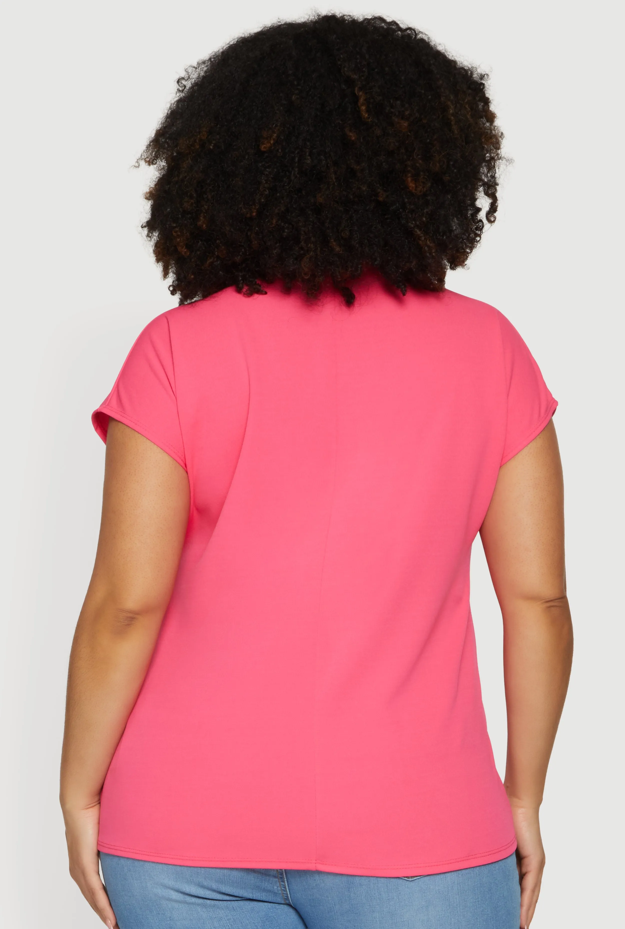 Plus Size Crepe Knit Short Sleeve Blouse sold by Rainbow product image thumbnail 5