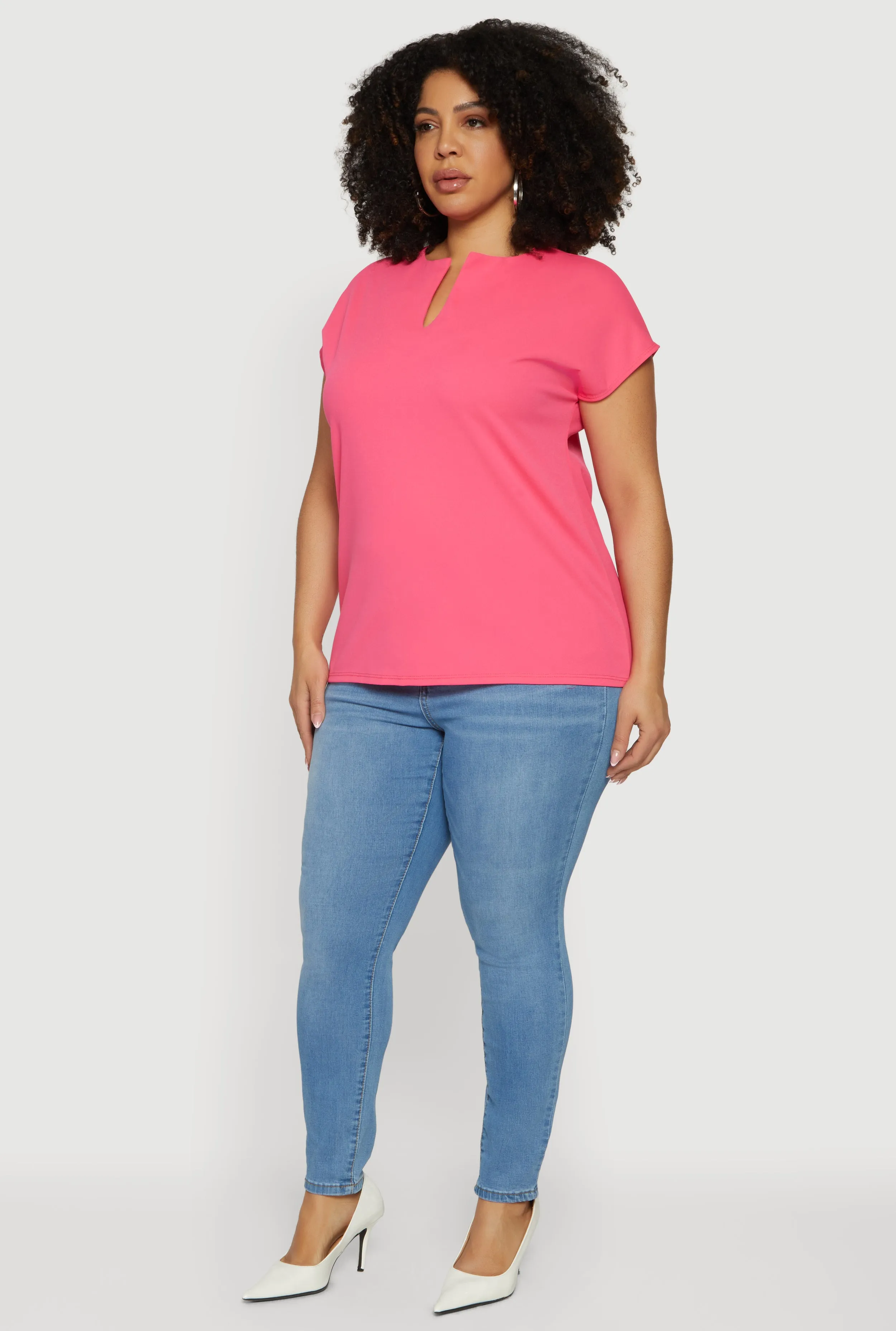 Plus Size Crepe Knit Short Sleeve Blouse sold by Rainbow product image thumbnail 3