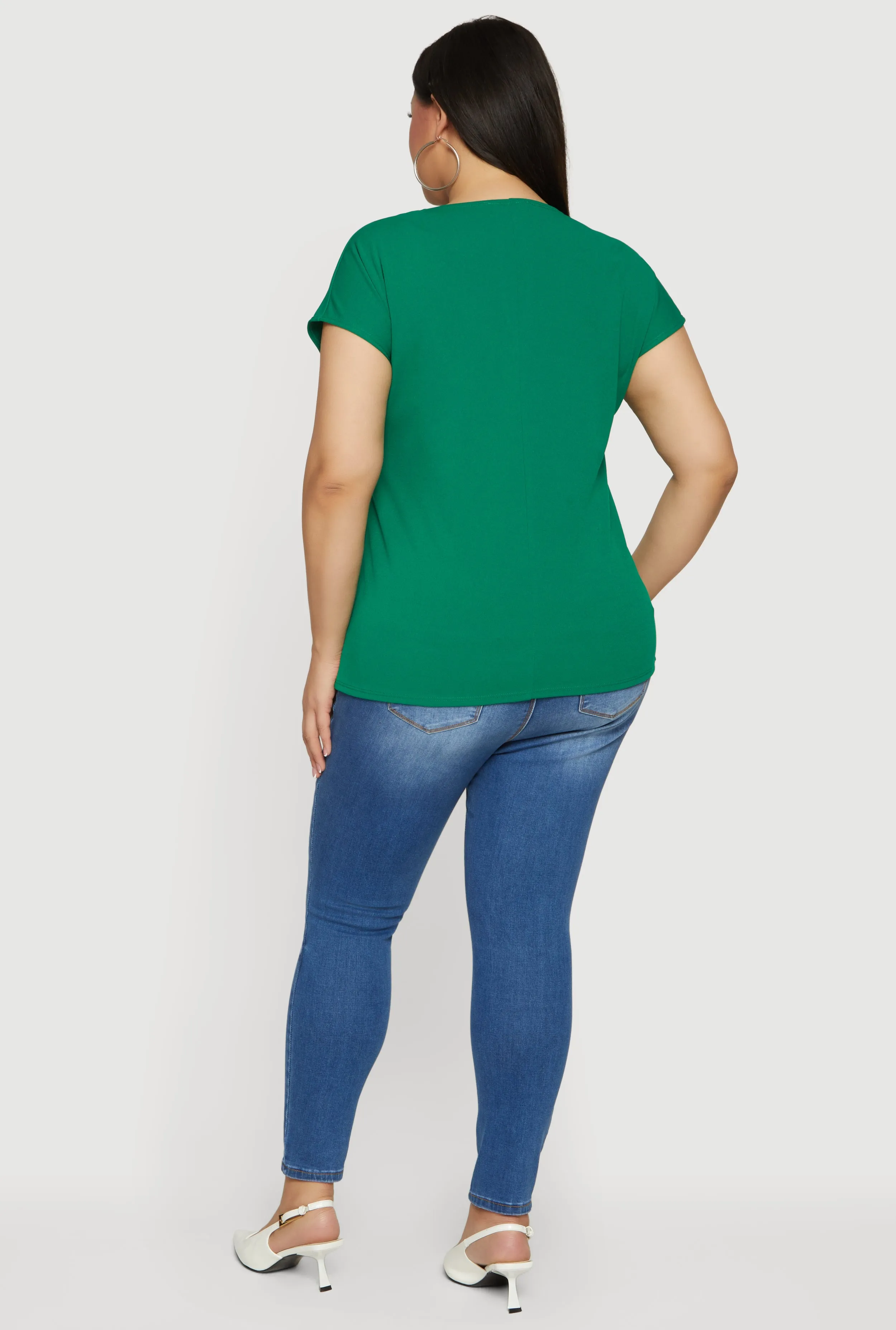 Plus Size Crepe Knit Short Sleeve Blouse sold by Rainbow product image thumbnail 5