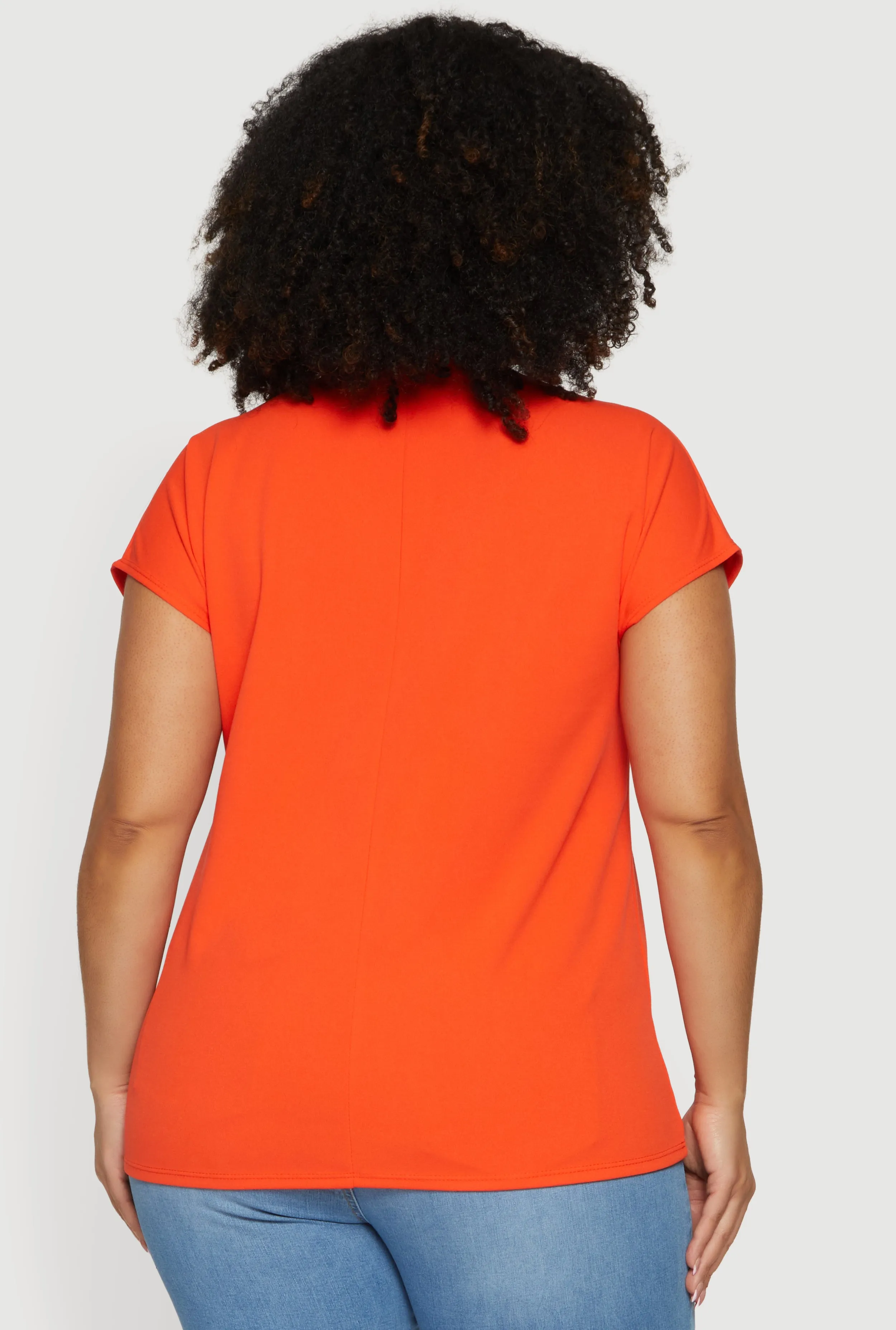 Plus Size Crepe Knit Short Sleeve Blouse sold by Rainbow product image thumbnail 5