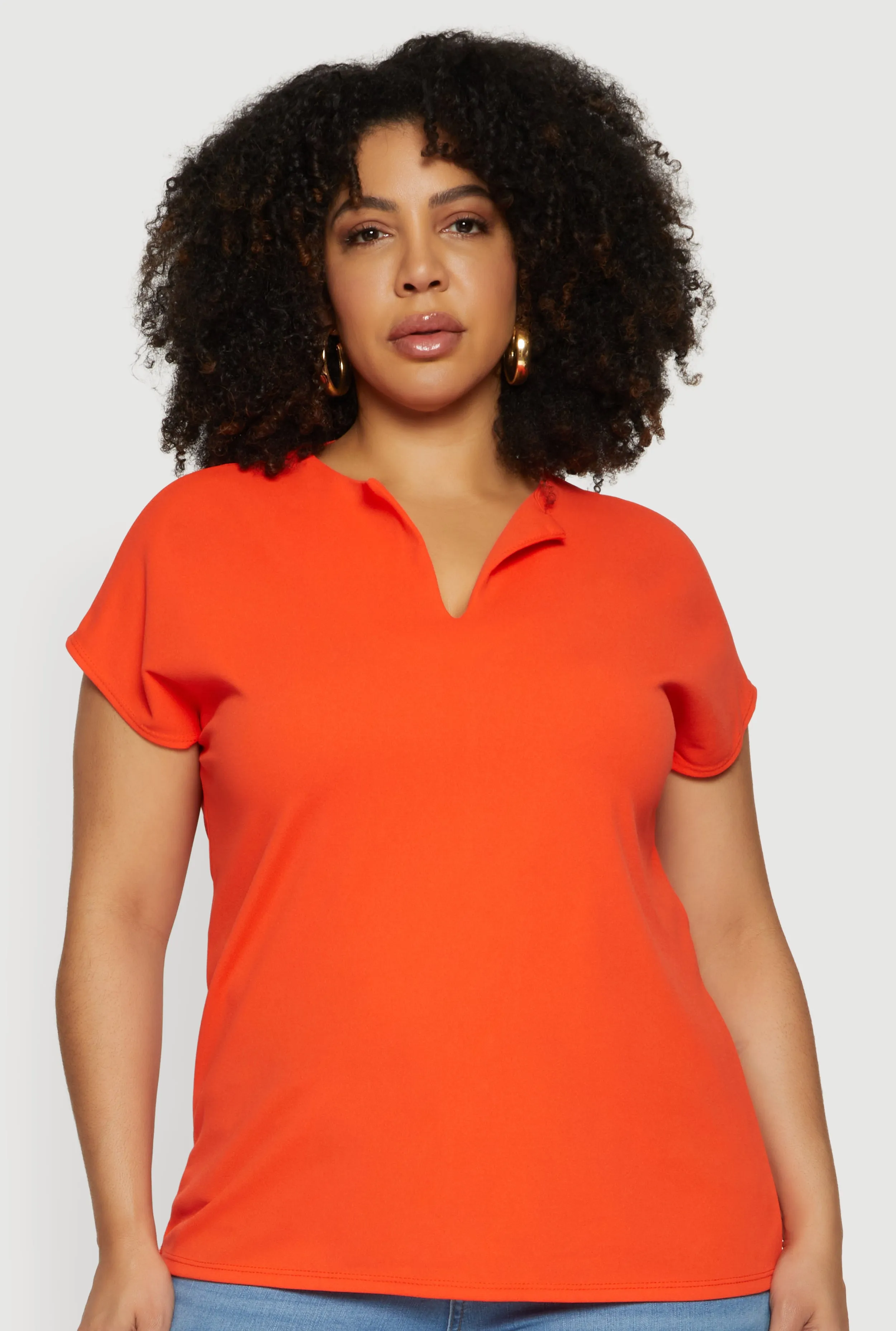 Plus Size Crepe Knit Short Sleeve Blouse sold by Rainbow product image thumbnail 2