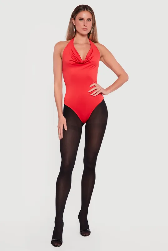 Cowl Neck Halter Bodysuit made by Rainbow