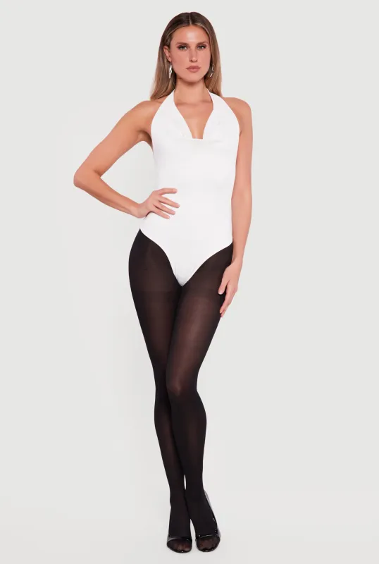 Cowl Neck Halter Bodysuit sold by Rainbow