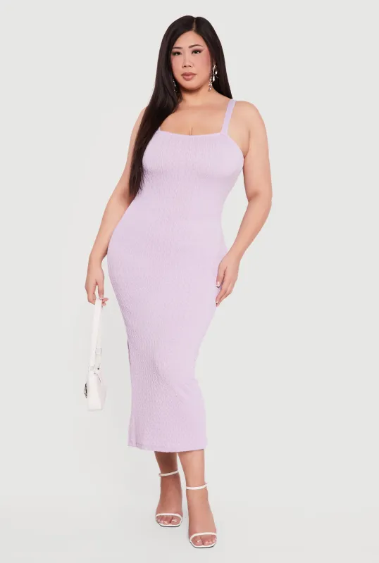 Plus Size Textured Knit Cami Maxi Dress sold by Rainbow