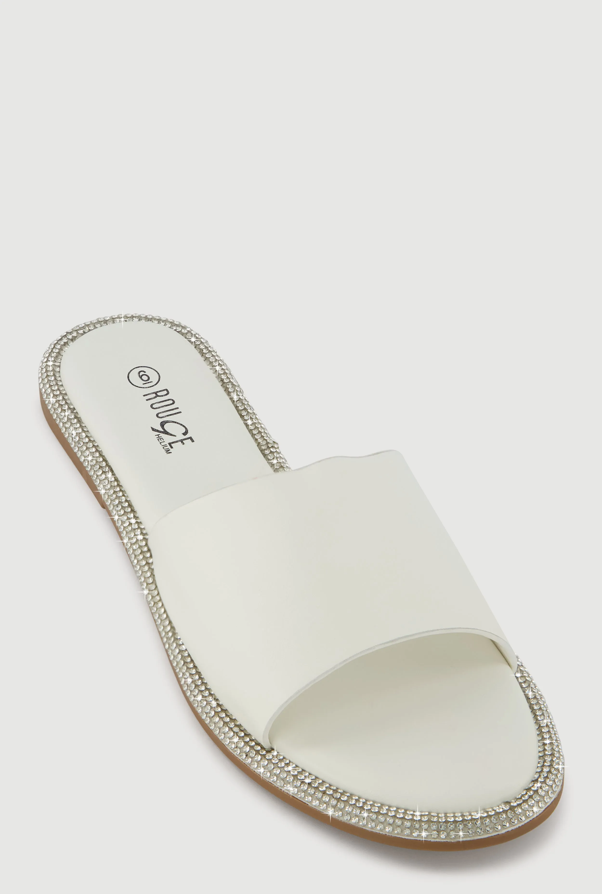 Rhinestone Trim Slide Open Toe Sandals sold by Rainbow