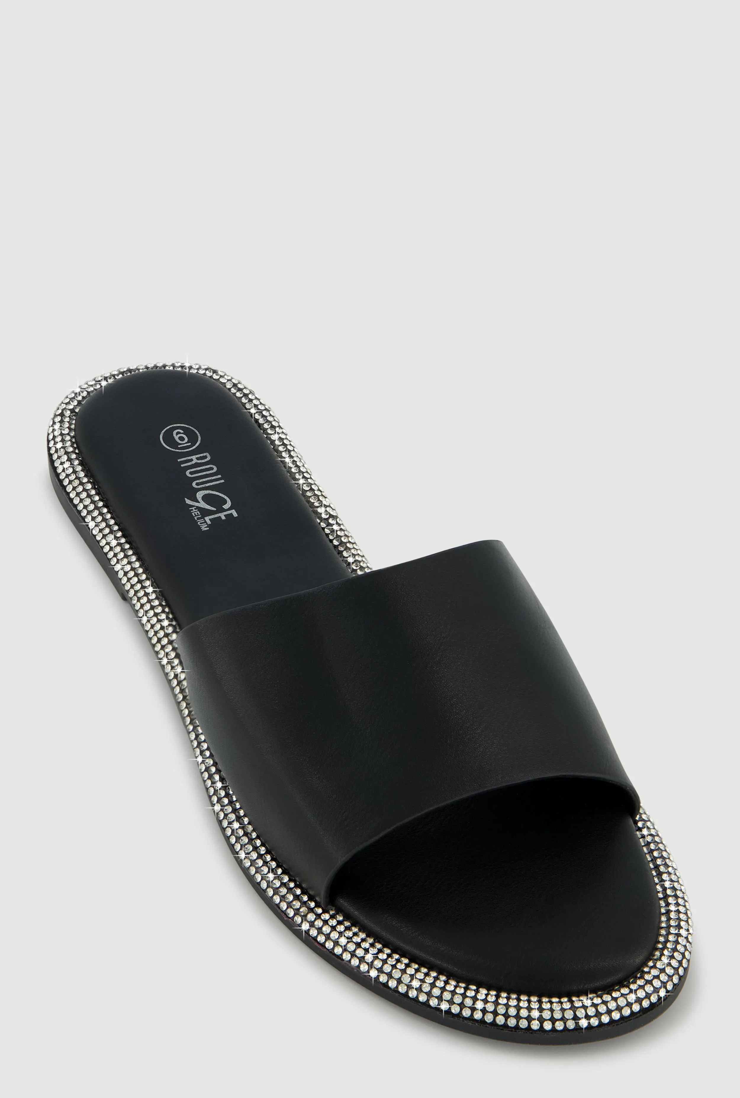 Rhinestone Trim Slide Open Toe Sandals sold by Rainbow product image thumbnail 2