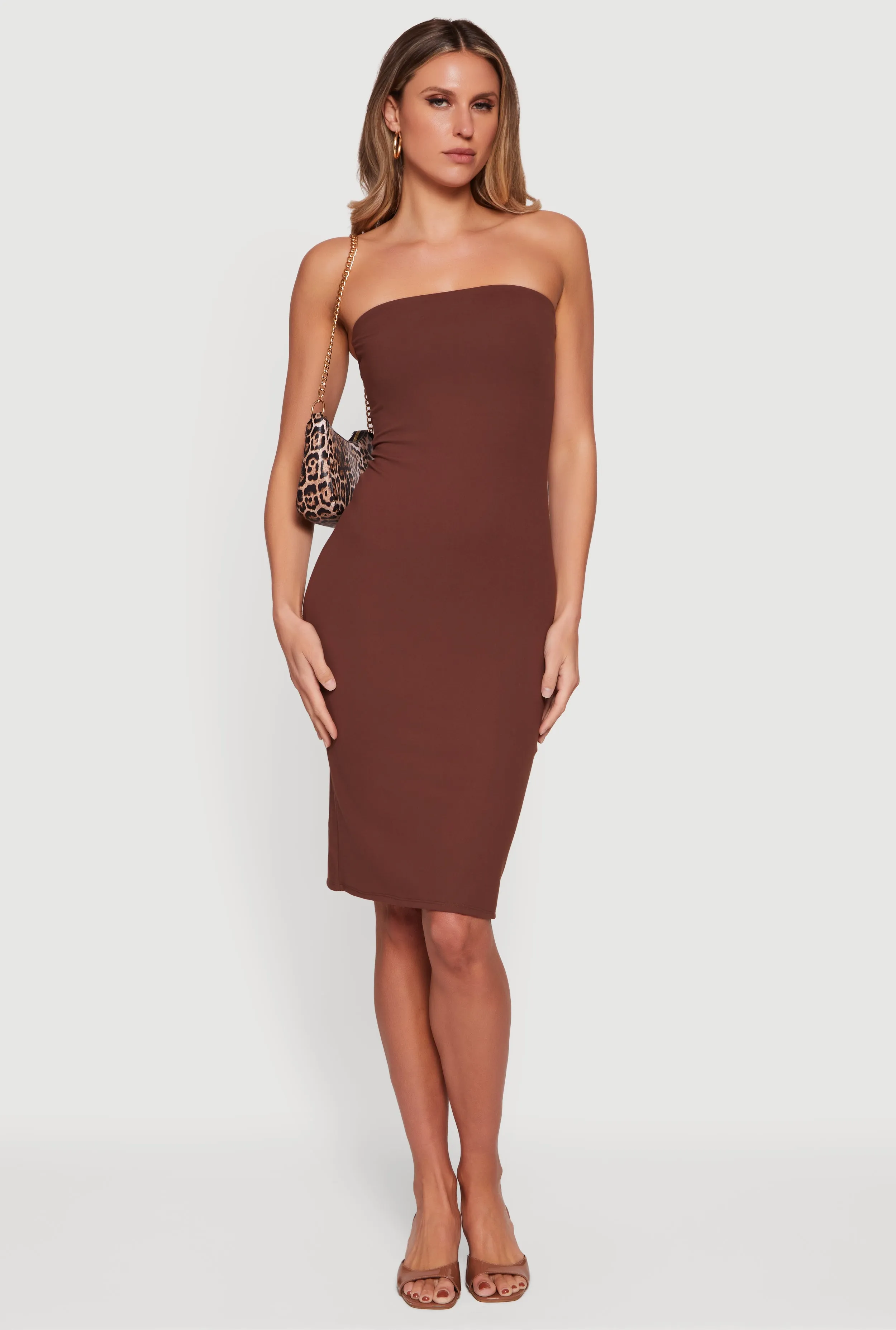 Shelf Bra Tube Midi Dress sold by Rainbow