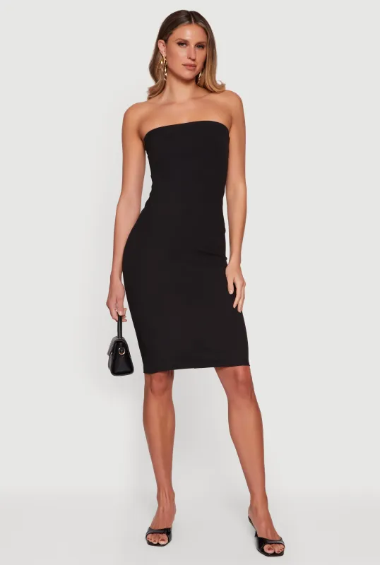 Shelf Bra Tube Midi Dress sold by Rainbow