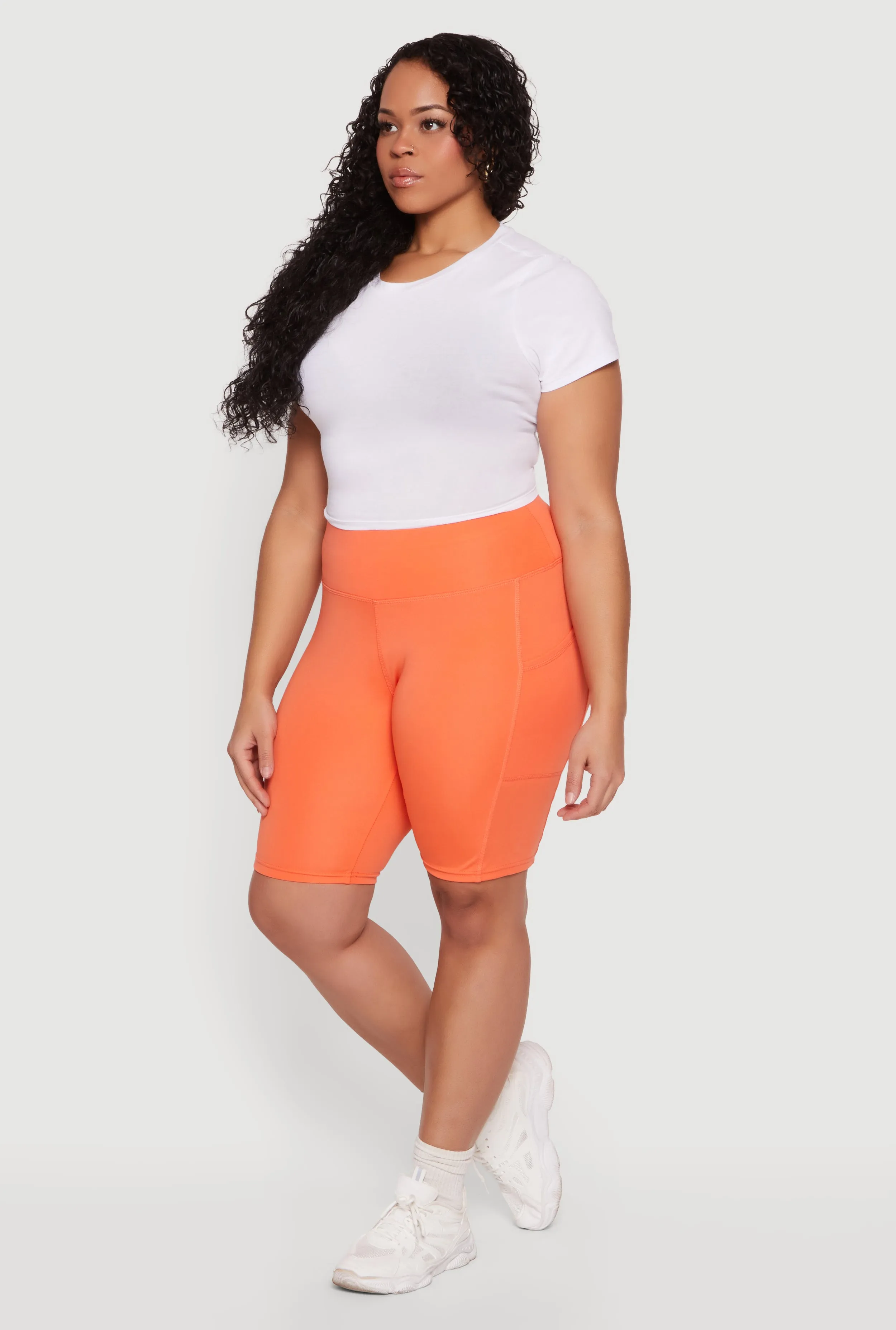 Plus Size High Waisted Biker Shorts with Pockets sold by Rainbow product image thumbnail 2