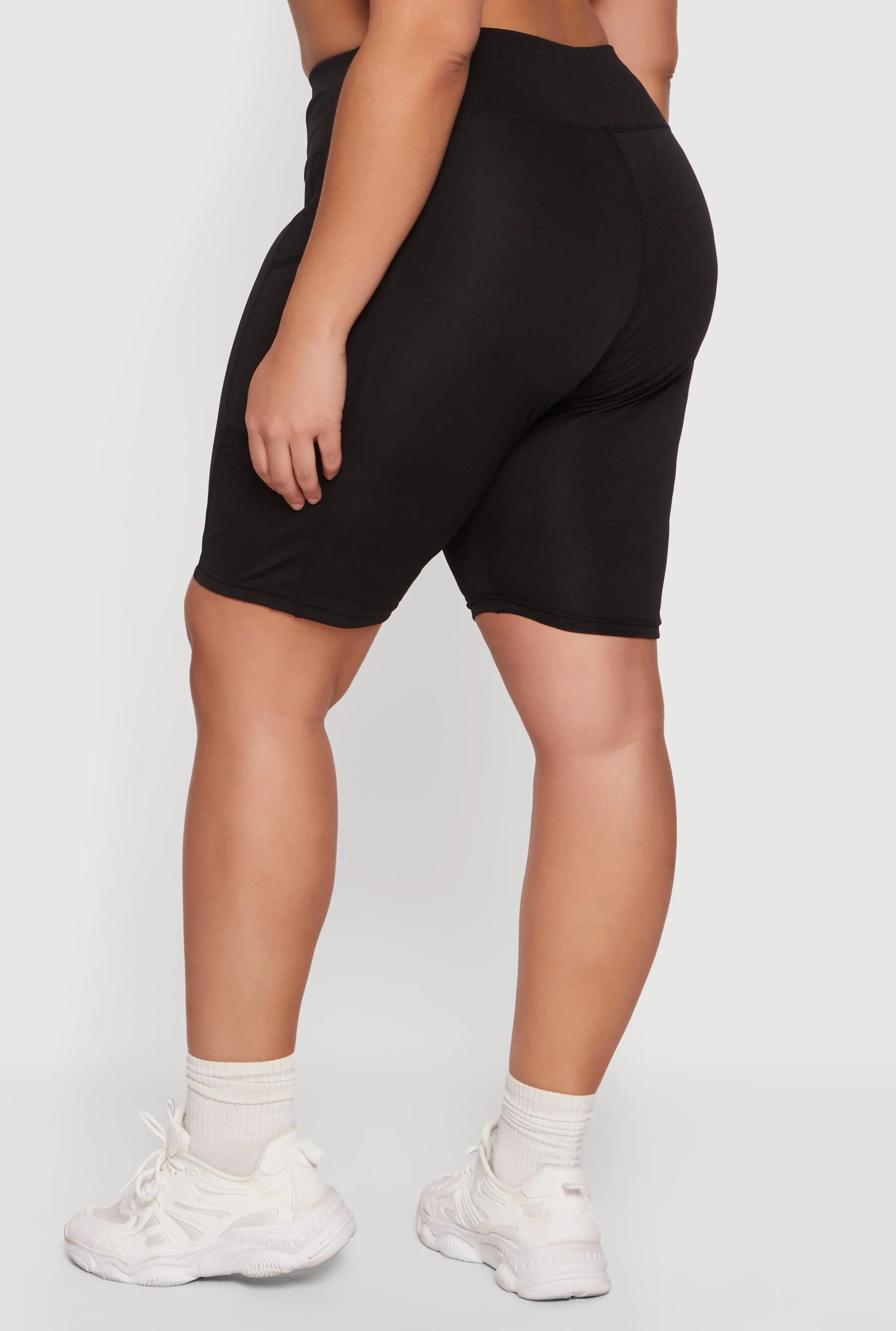 Plus Size High Waisted Biker Shorts with Pockets sold by Rainbow product image thumbnail 5