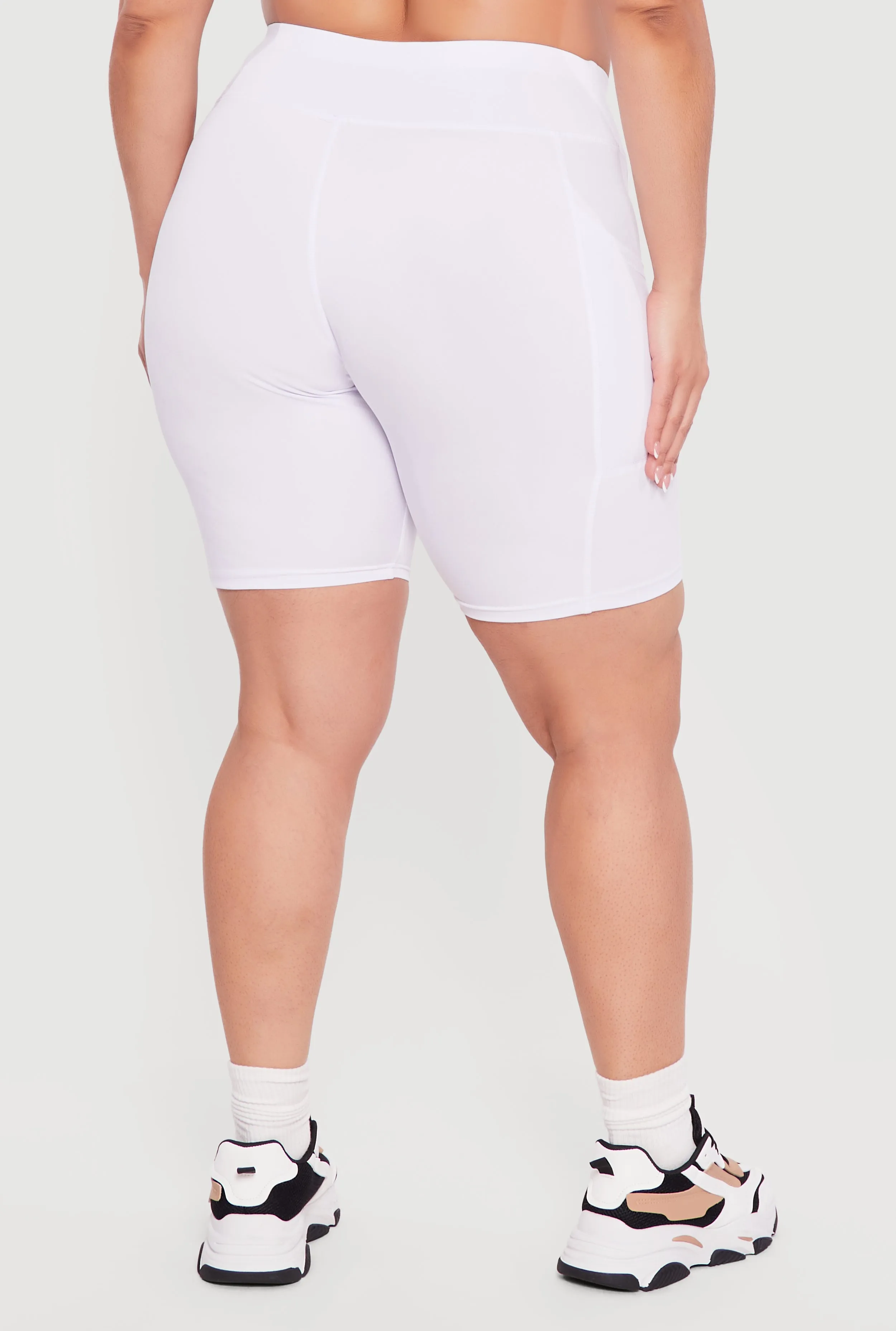 Plus Size High Waisted Biker Shorts with Pockets sold by Rainbow product image thumbnail 5