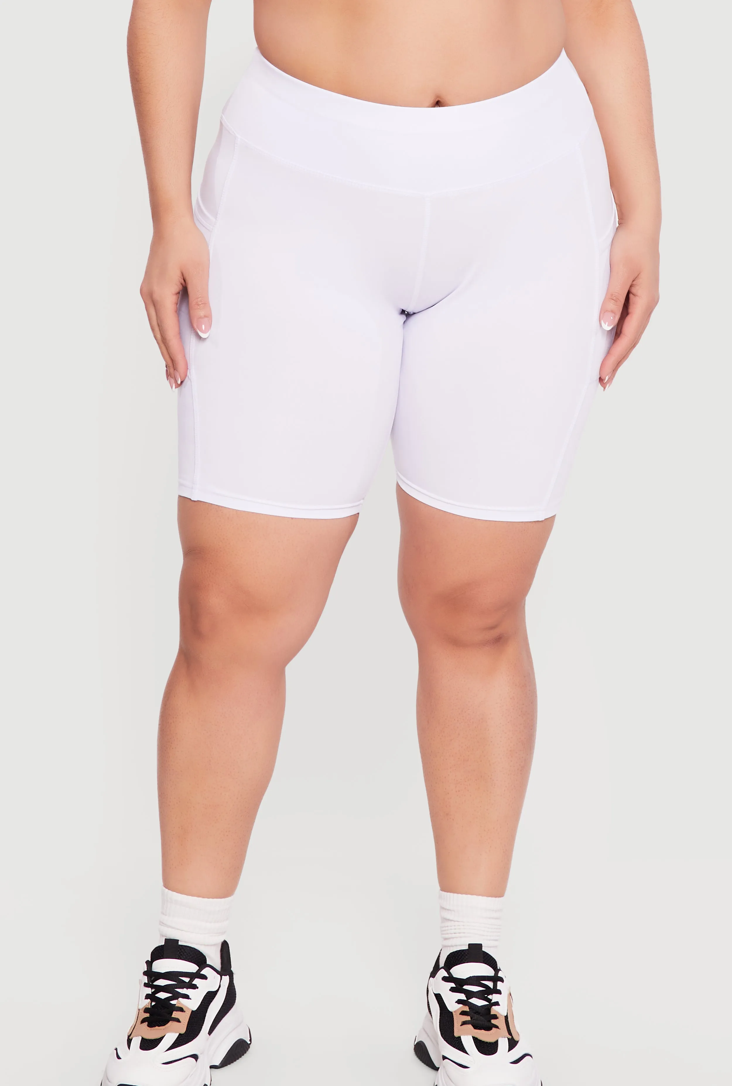 Plus Size High Waisted Biker Shorts with Pockets sold by Rainbow product image thumbnail 3