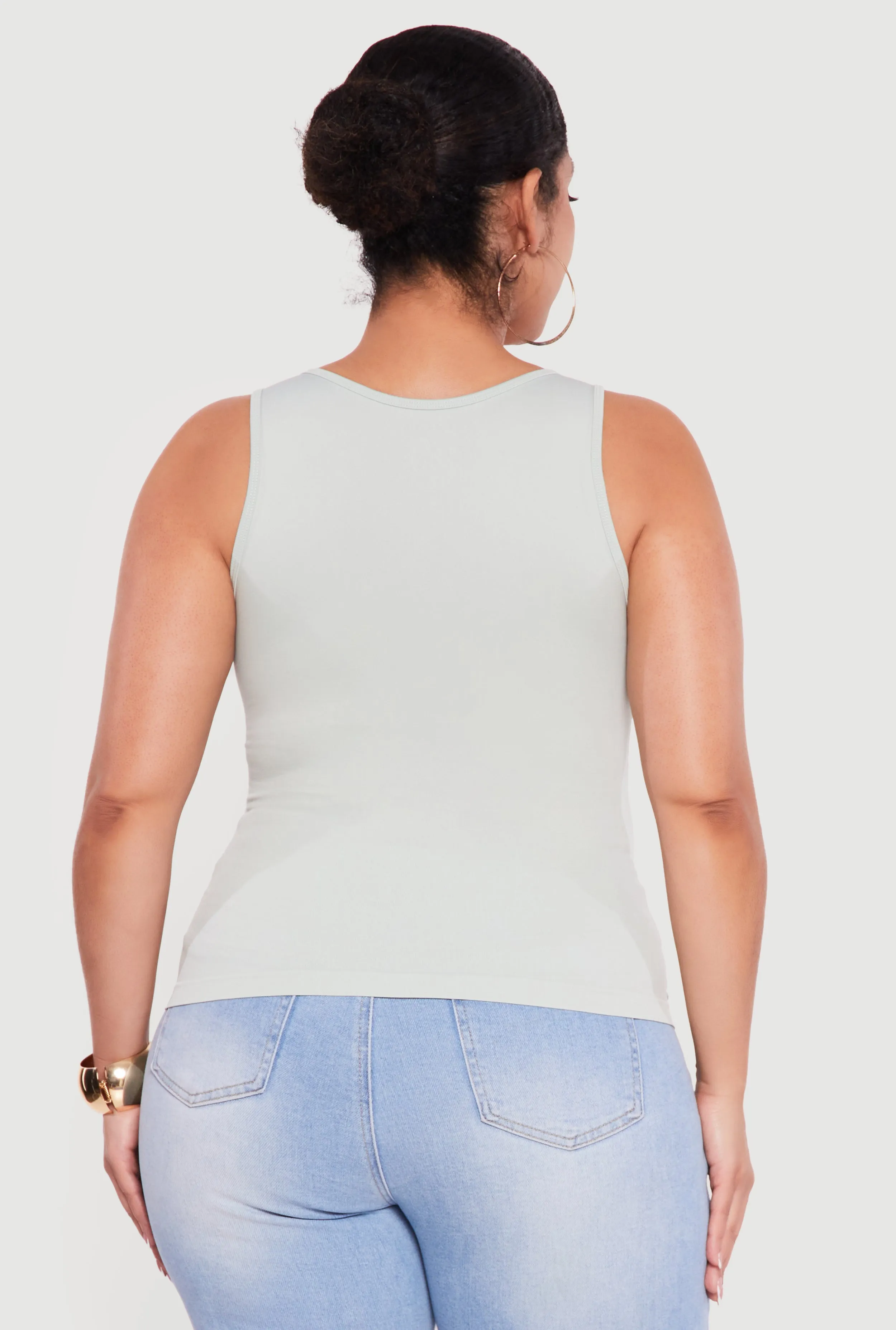 Plus Size Lace Trim V-Neck Tank Top sold by Rainbow product image thumbnail 5