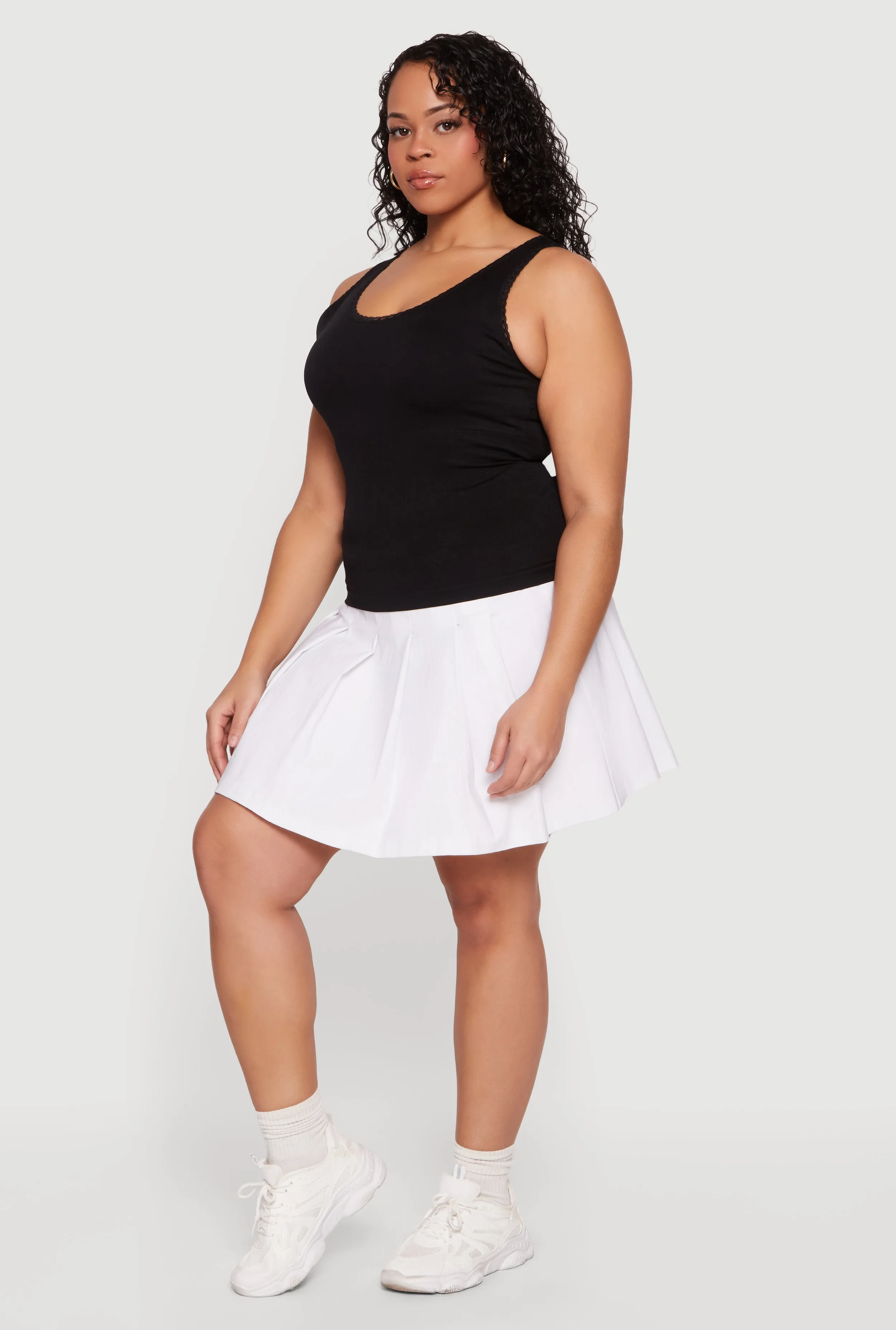 Plus Size Lace Trim Scoop Neck Tank Top sold by Rainbow product image thumbnail 3