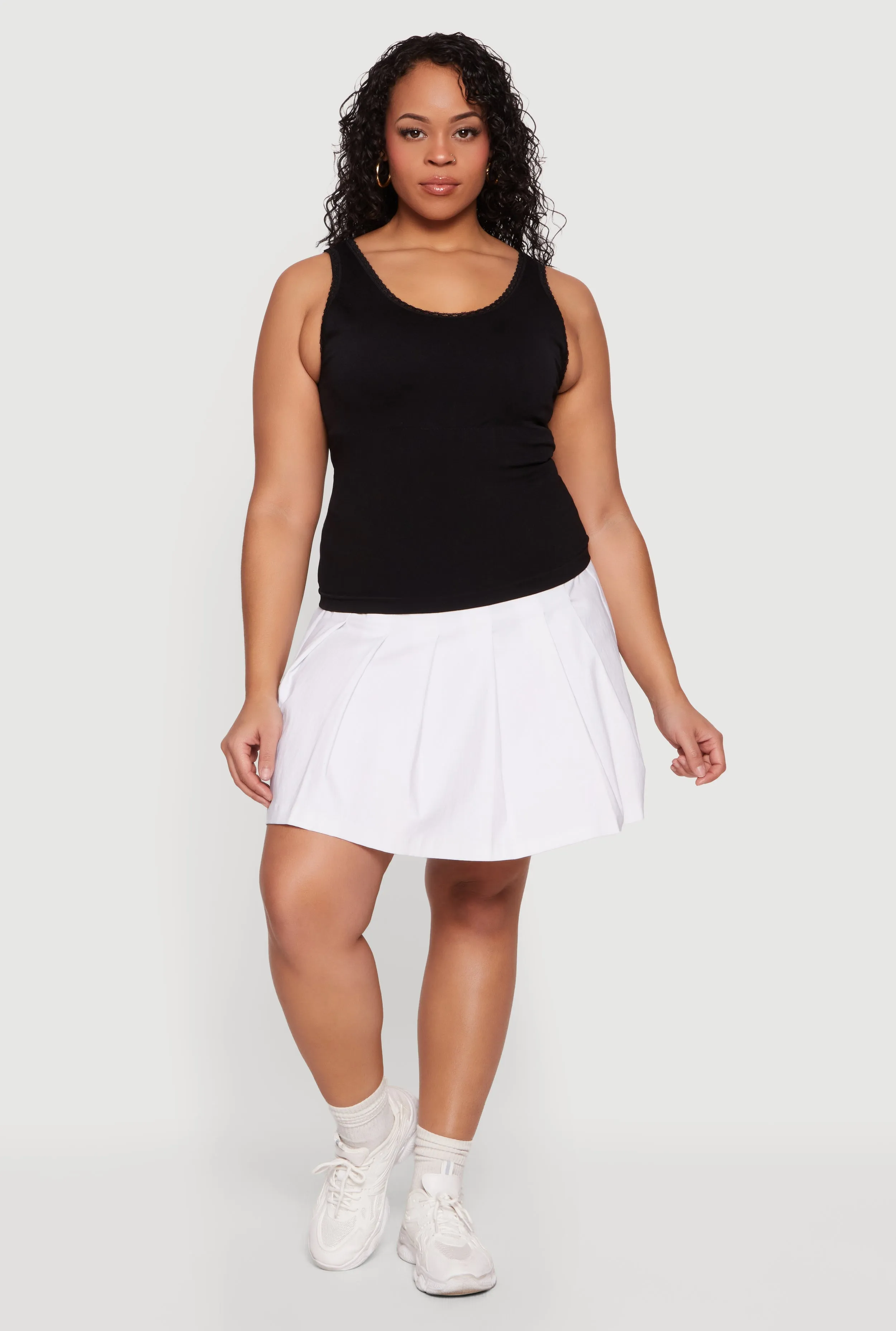 Plus Size Lace Trim Scoop Neck Tank Top sold by Rainbow product image thumbnail 3