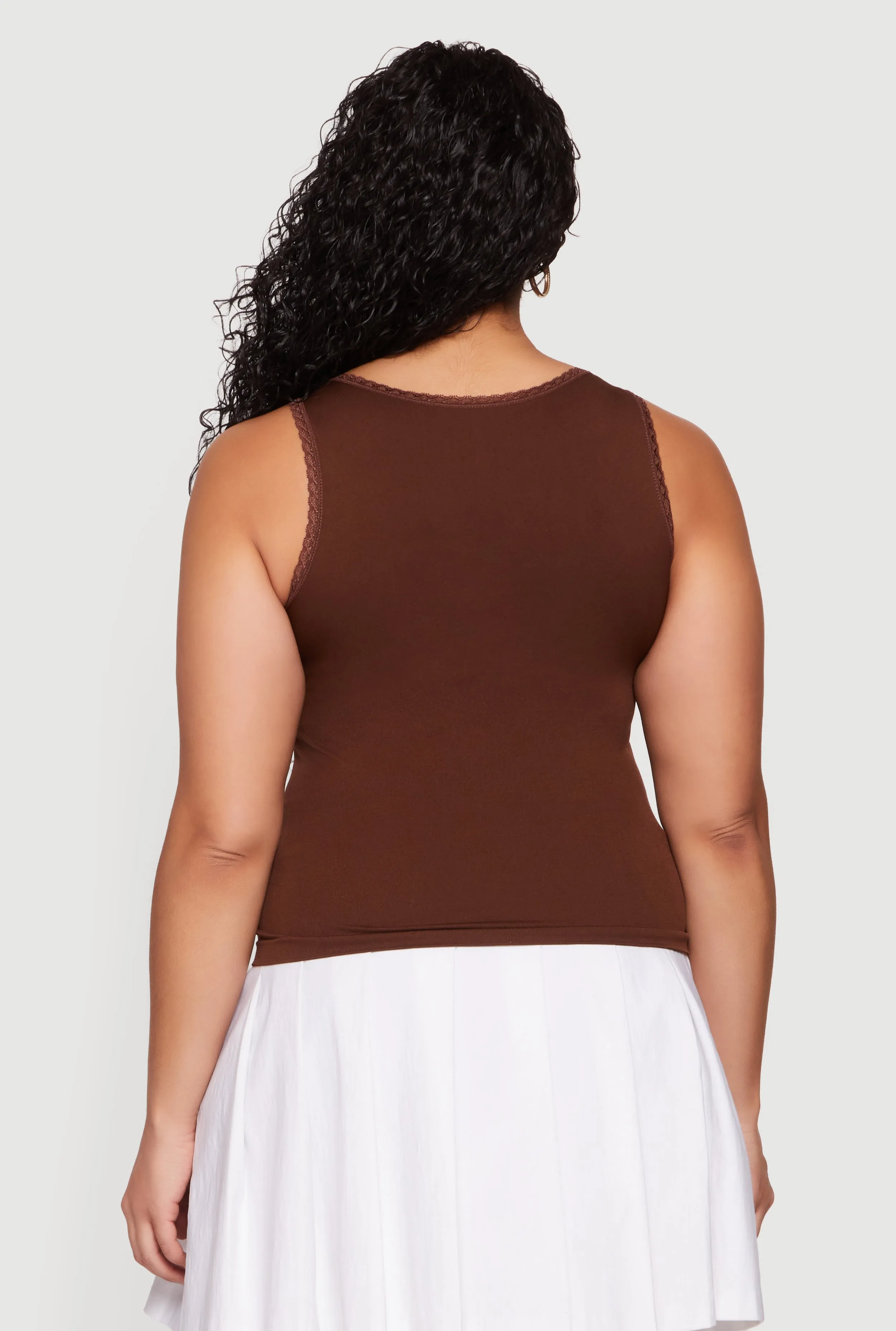 Plus Size Lace Trim Scoop Neck Tank Top sold by Rainbow product image thumbnail 5