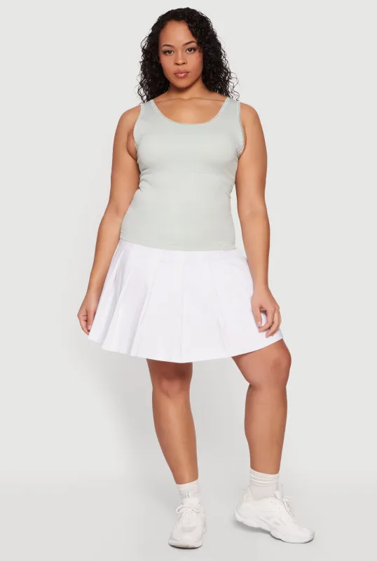 Plus Size Lace Trim Scoop Neck Tank Top sold by Rainbow