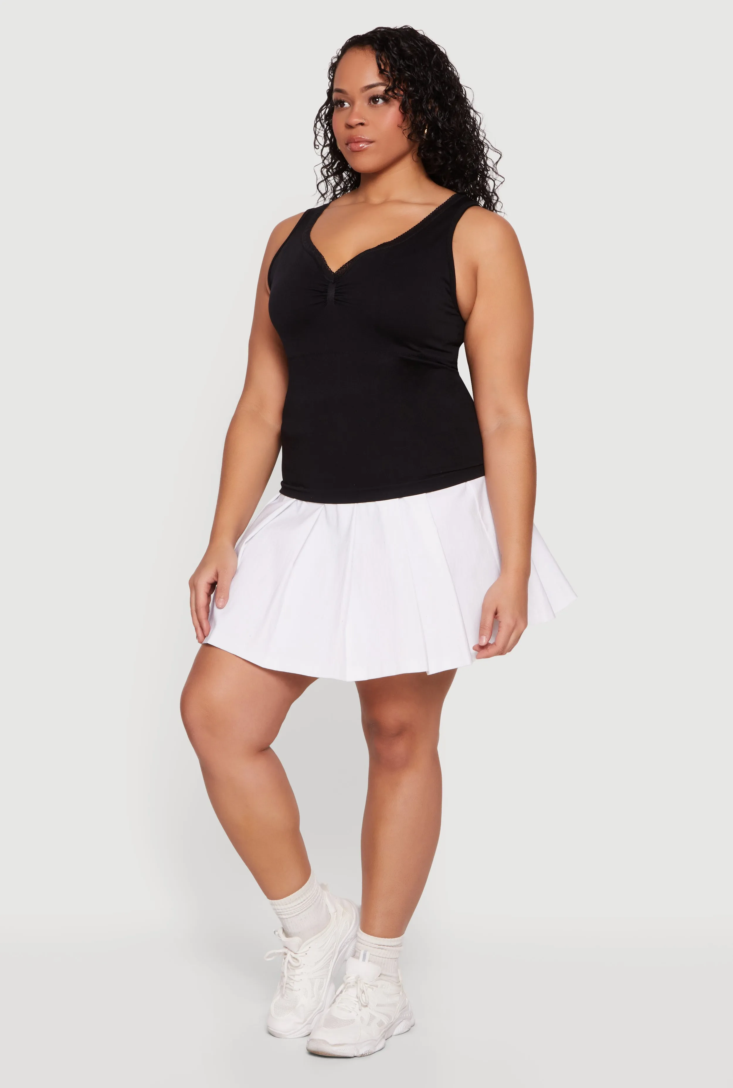 Plus Size Lace Trim V-Neck Tank Top sold by Rainbow product image thumbnail 3