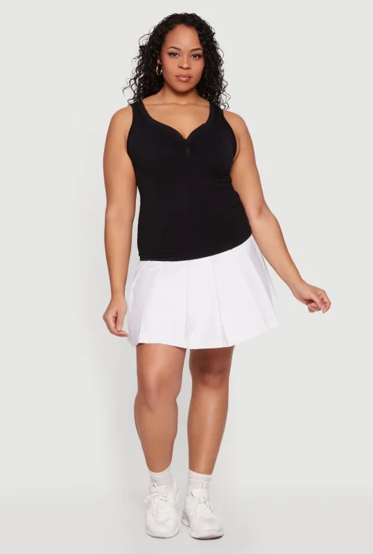 Plus Size Lace Trim V-Neck Tank Top sold by Rainbow