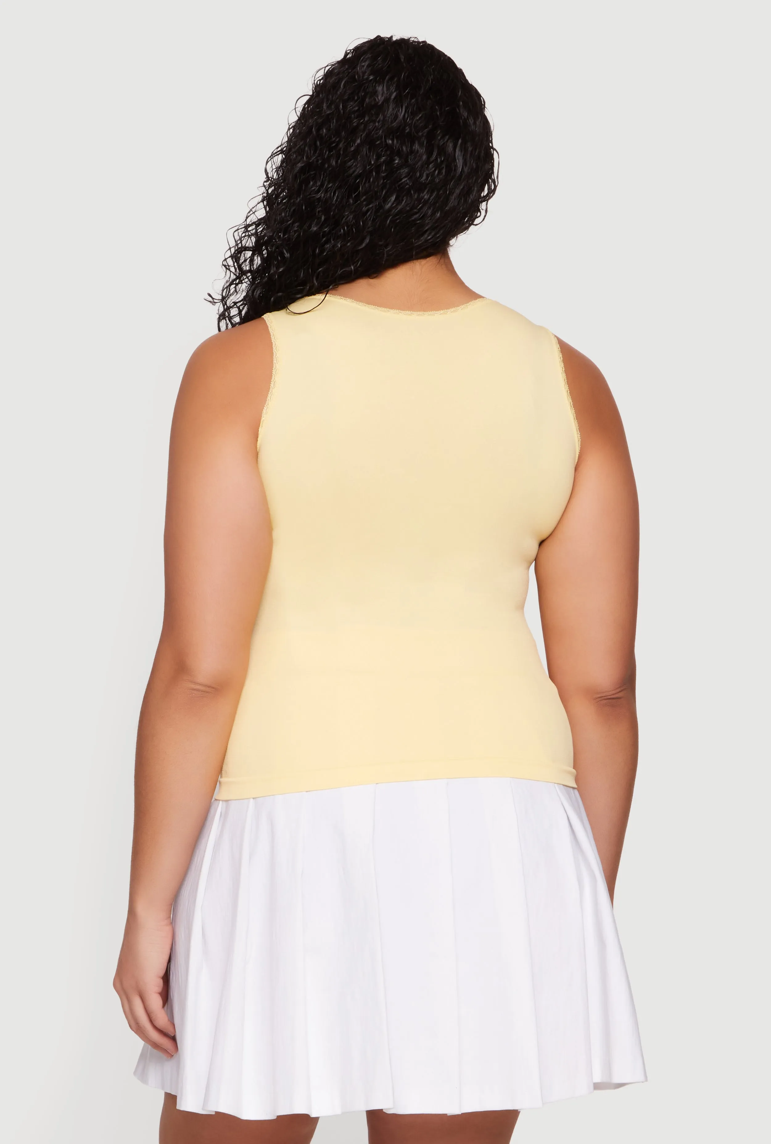 Plus Size Lace Trim Scoop Neck Tank Top sold by Rainbow product image thumbnail 5