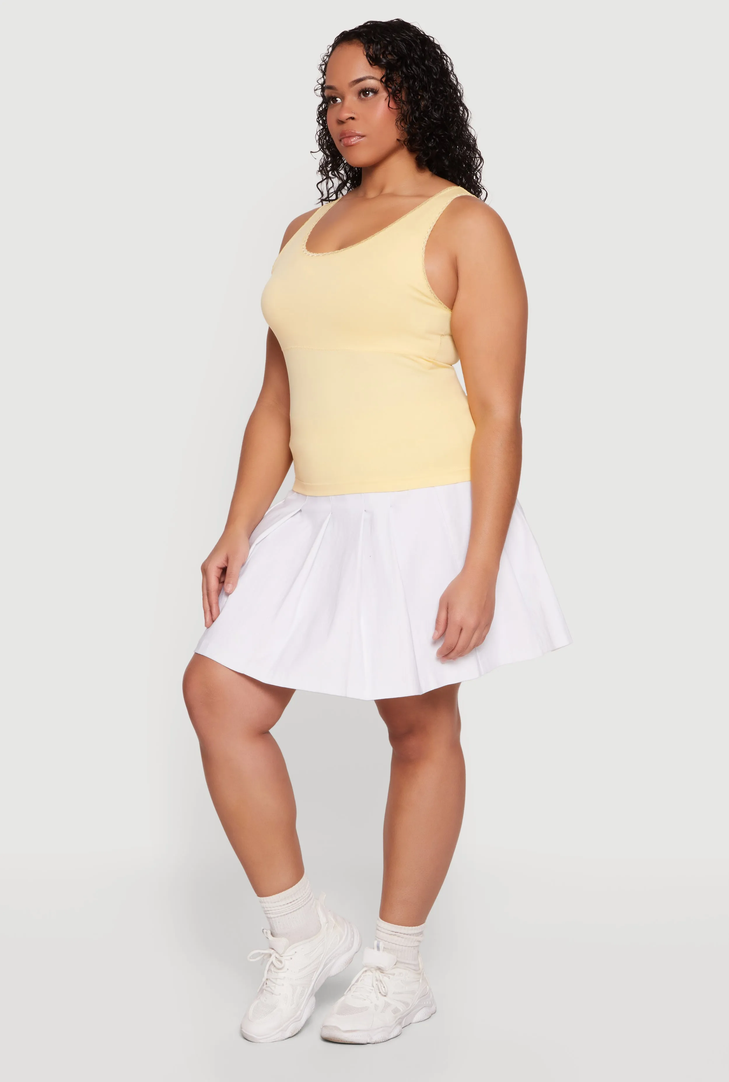 Plus Size Lace Trim Scoop Neck Tank Top sold by Rainbow product image thumbnail 3