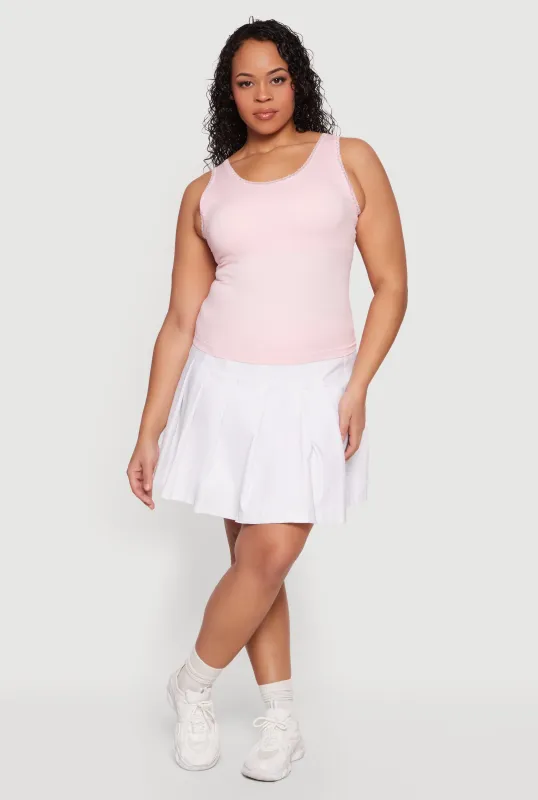 Plus Size Lace Trim Scoop Neck Tank Top sold by Rainbow