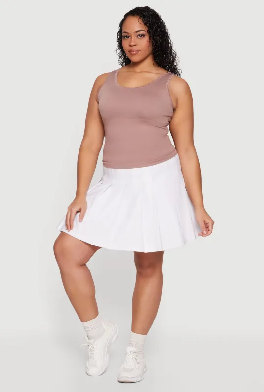 Plus Size Lace Trim Scoop Neck Tank Top sold by Rainbow