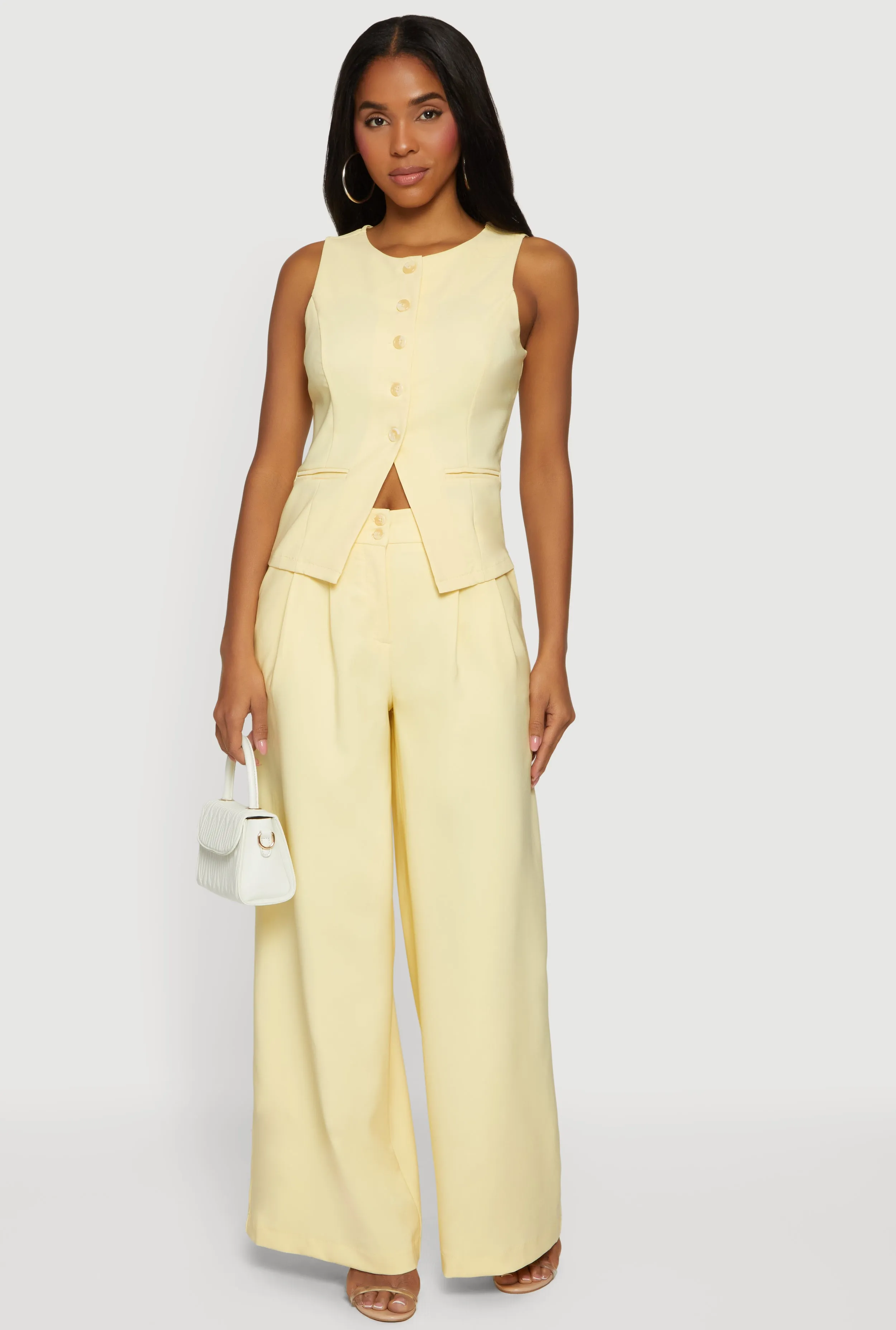 Two Button Pleated Wide Leg Trousers sold by Rainbow product image thumbnail 2