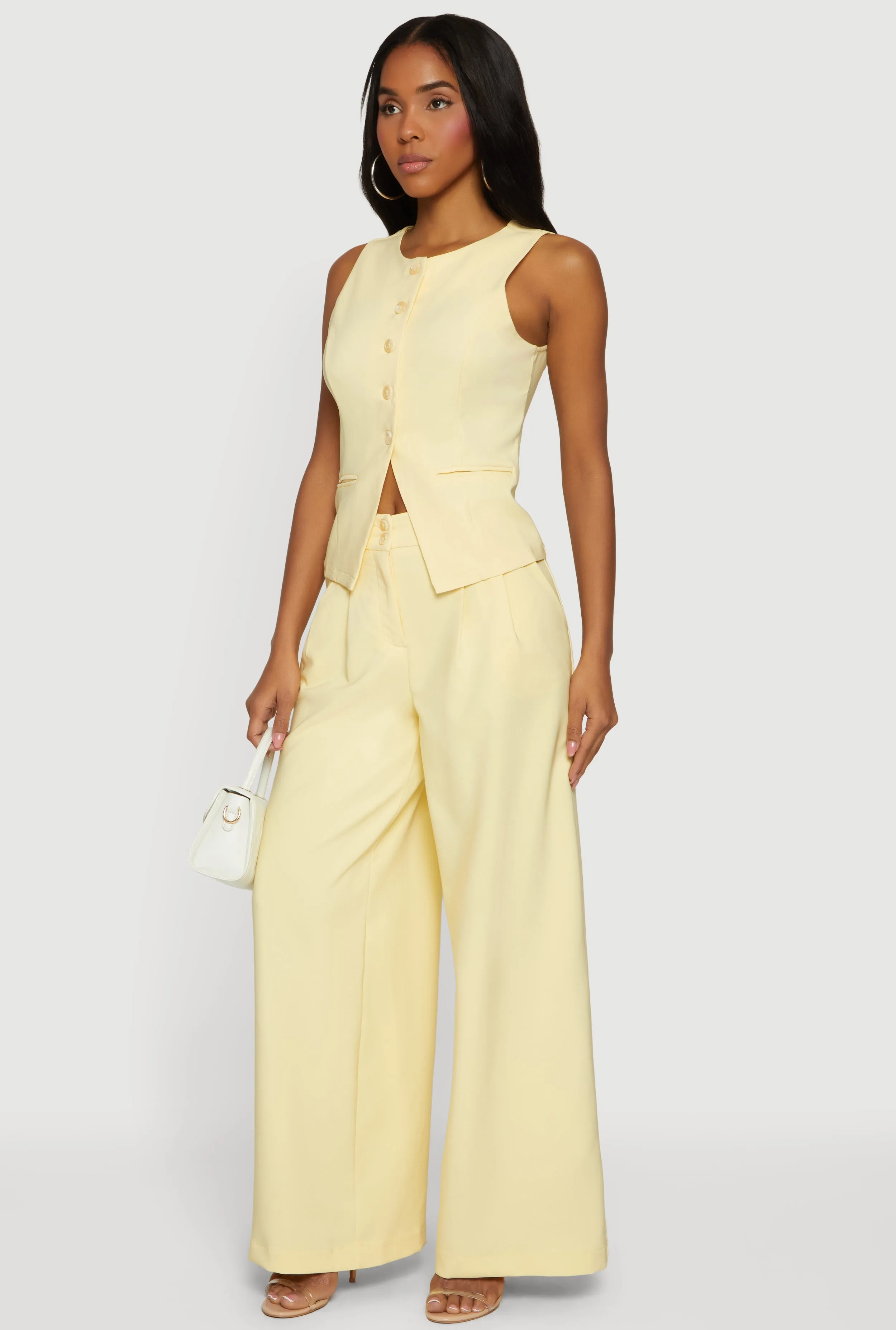 Two Button Pleated Wide Leg Trousers sold by Rainbow product image thumbnail 2