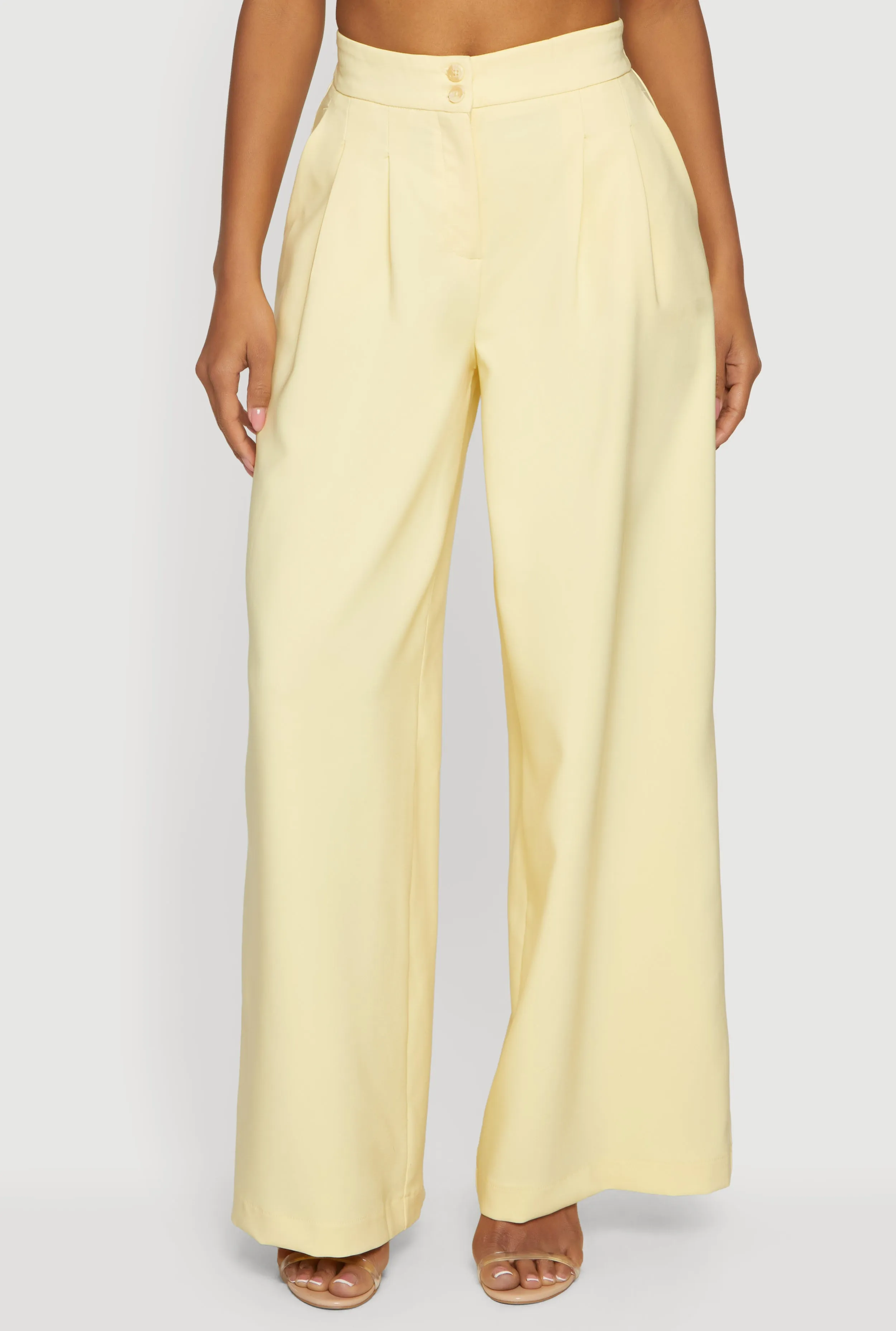 Two Button Pleated Wide Leg Trousers sold by Rainbow product image thumbnail 3