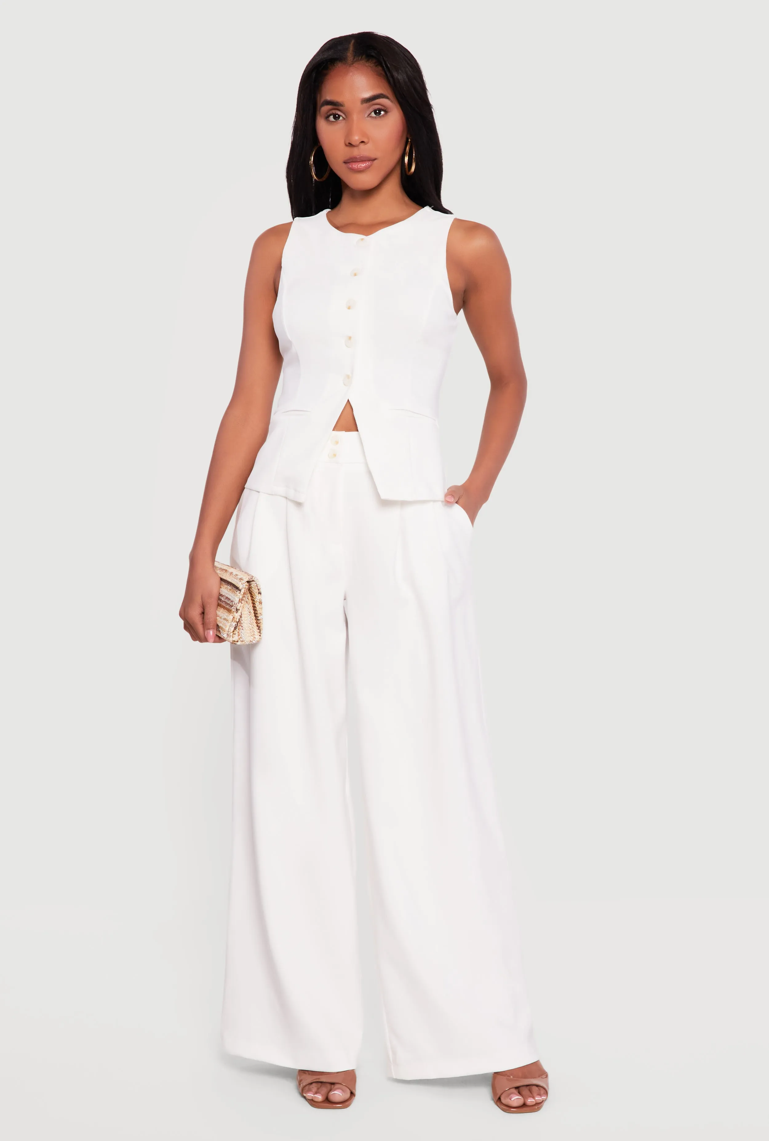 Crew Neck Button Front Waistcoat sold by Rainbow product image thumbnail 2