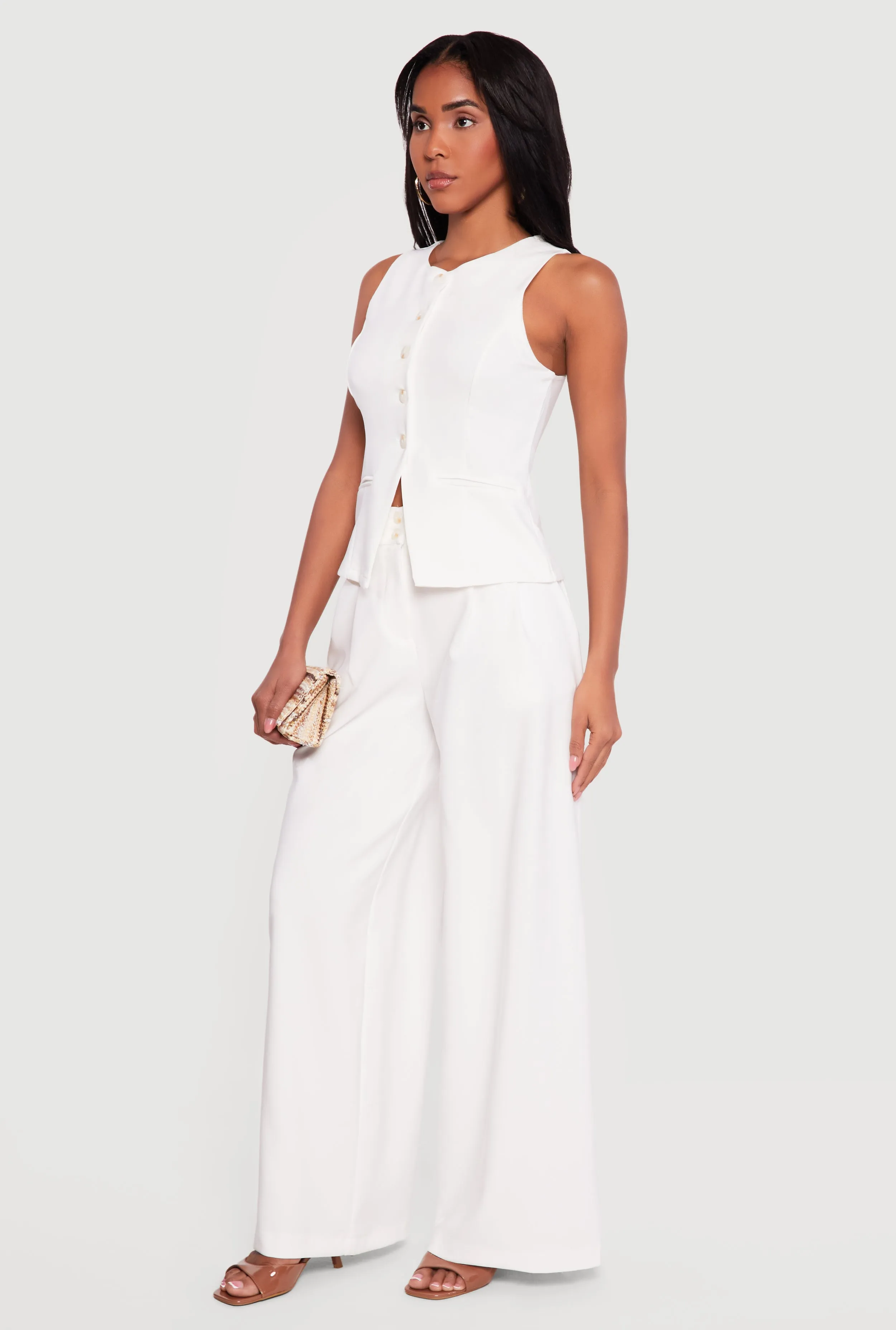 Crew Neck Button Front Waistcoat sold by Rainbow product image thumbnail 3