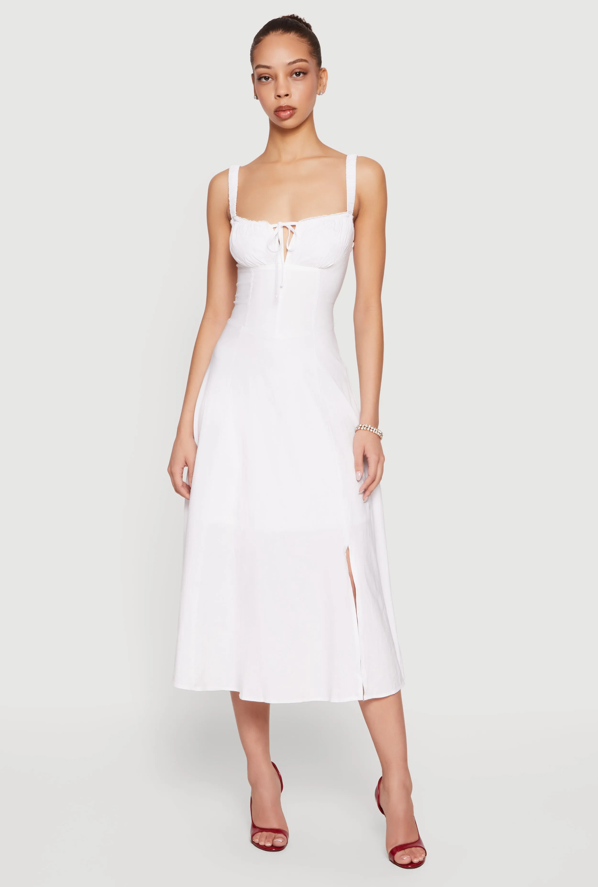 Drawstring Keyhole Lace Up Back Bustier Dress sold by Rainbow product image thumbnail 2