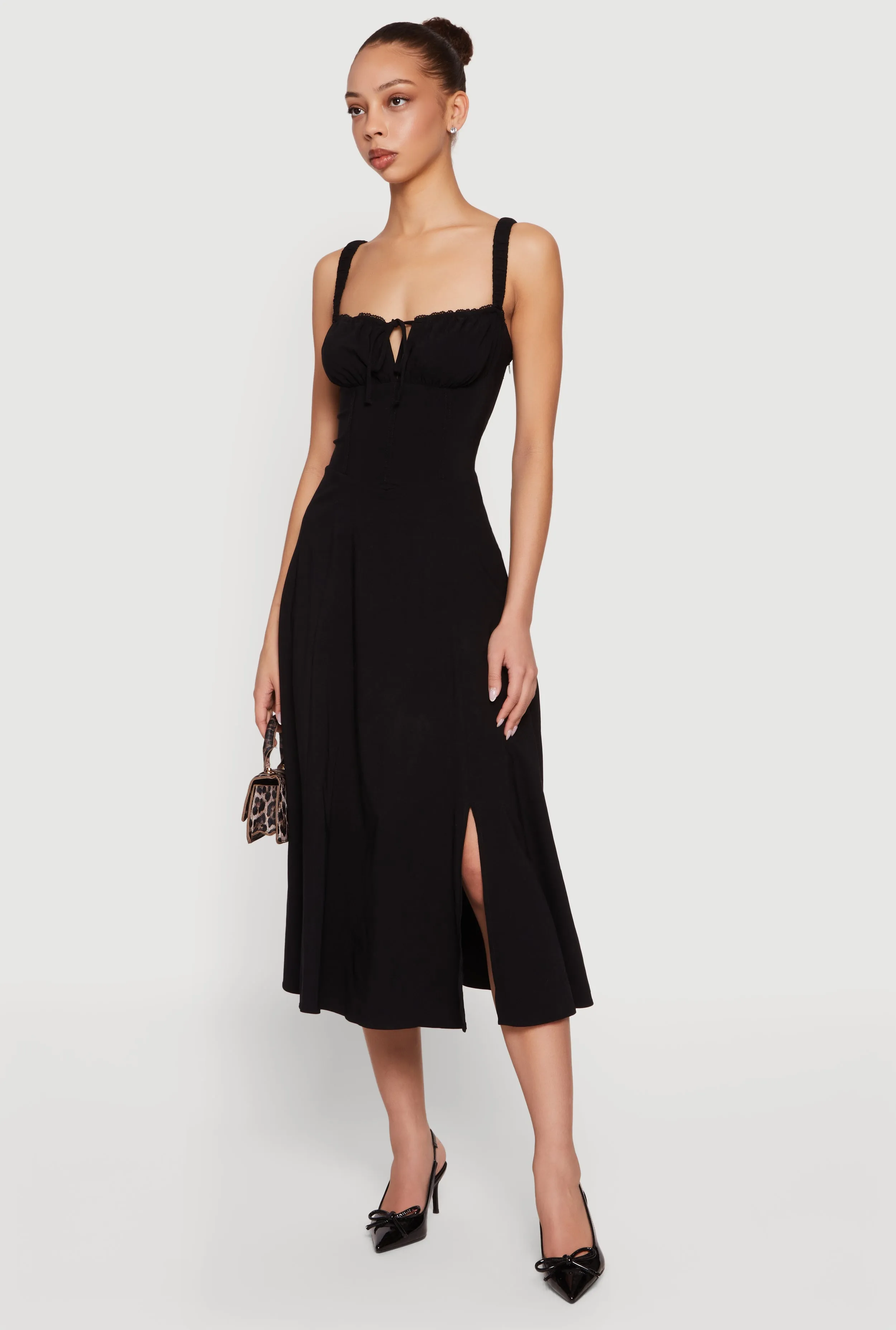 Drawstring Keyhole Lace Up Back Bustier Dress sold by Rainbow product image thumbnail 2