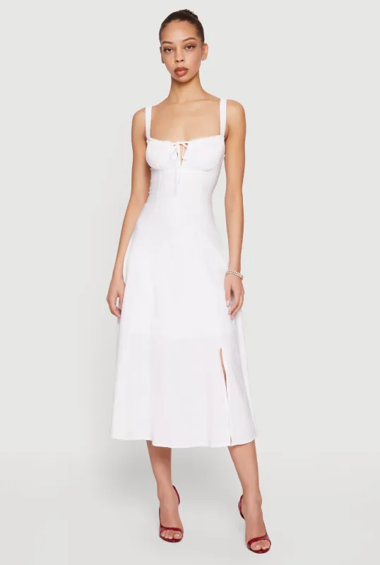 Drawstring Keyhole Lace Up Back Bustier Dress sold by Rainbow